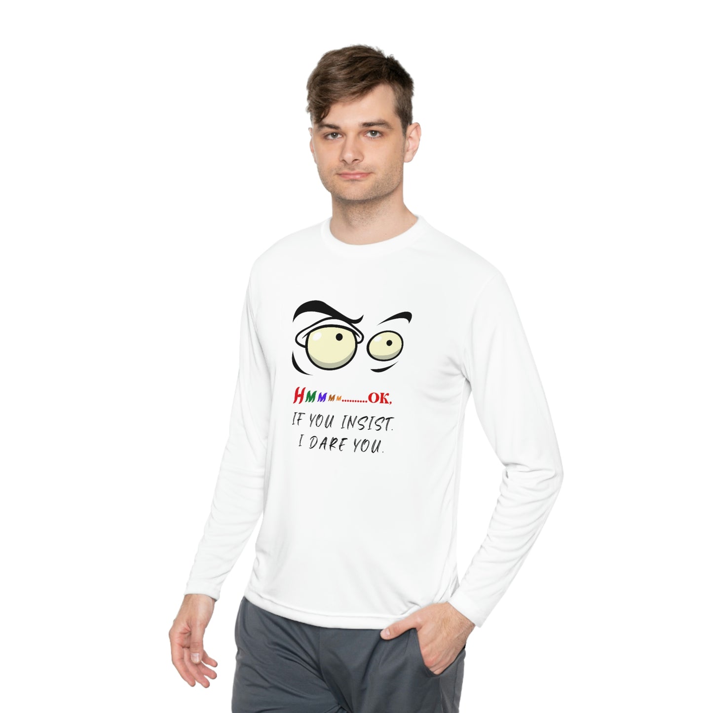 Hmmm, Unisex Lightweight Long Sleeve Tee