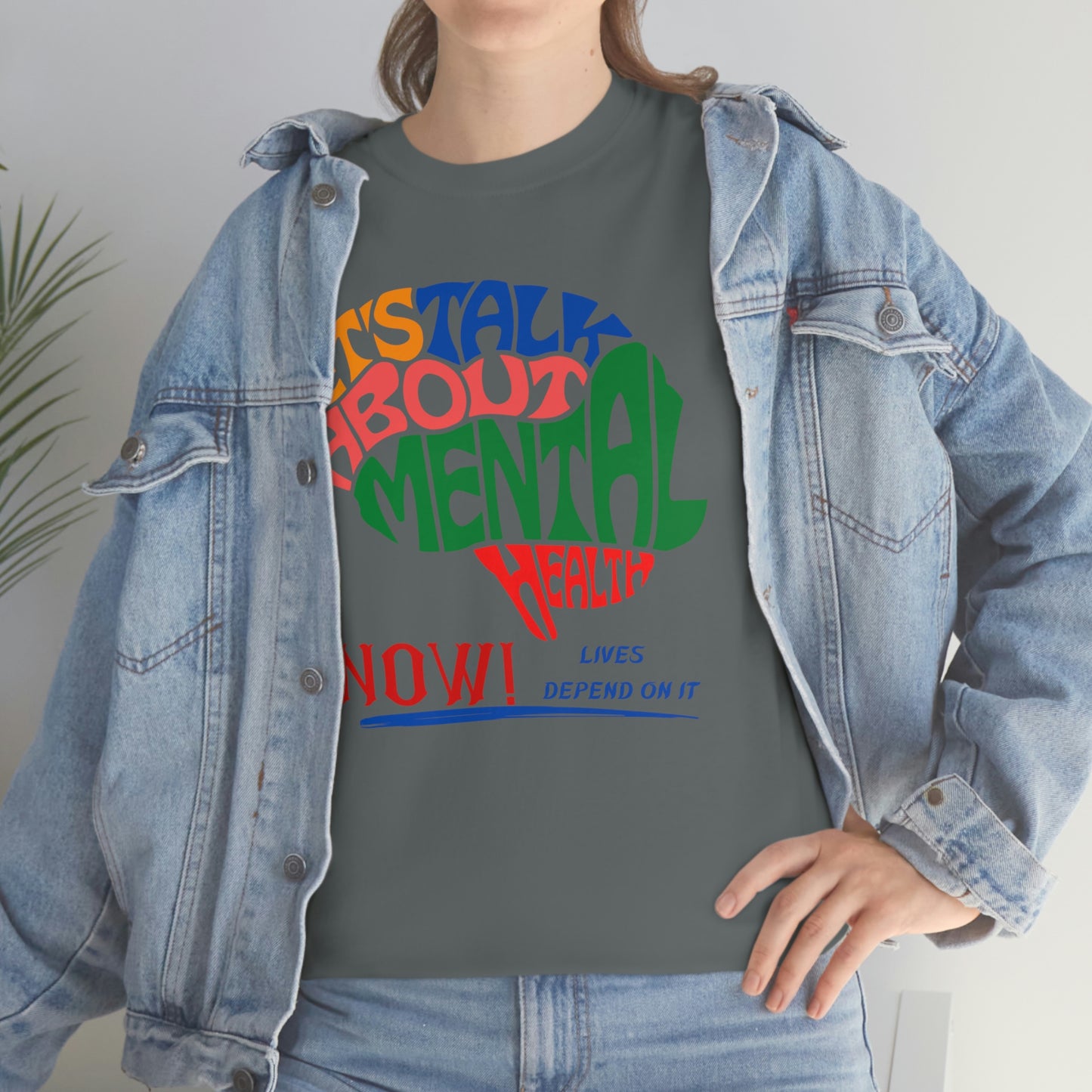 Let's Talk About Mental Health Unisex Heavy Cotton Tee