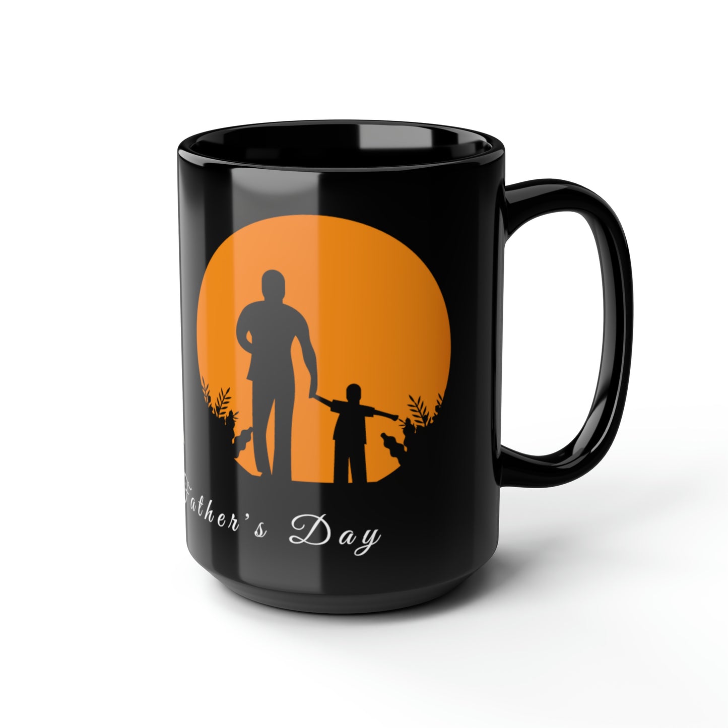 Exotic Print Father's Day Black Mug, 15oz