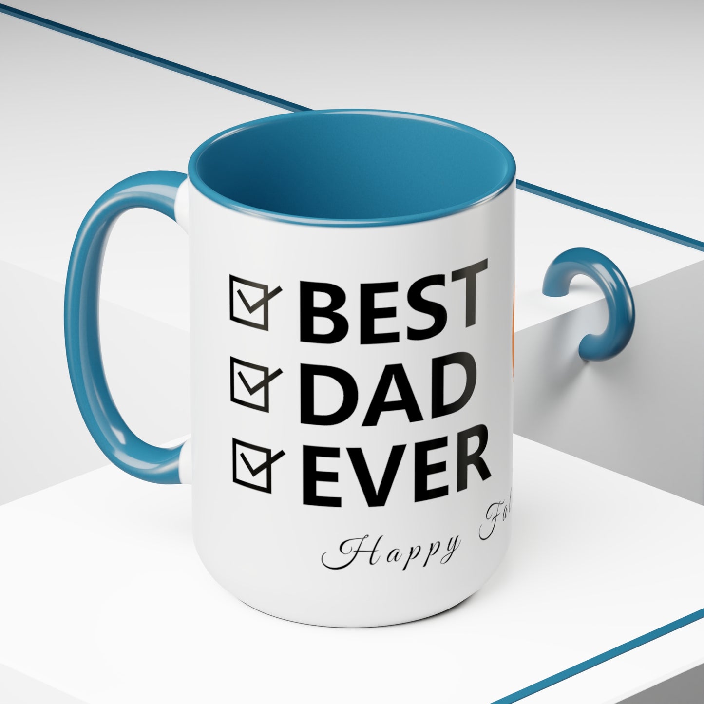 Exotic Print Father's Day Two-Tone Coffee Mugs, 15oz