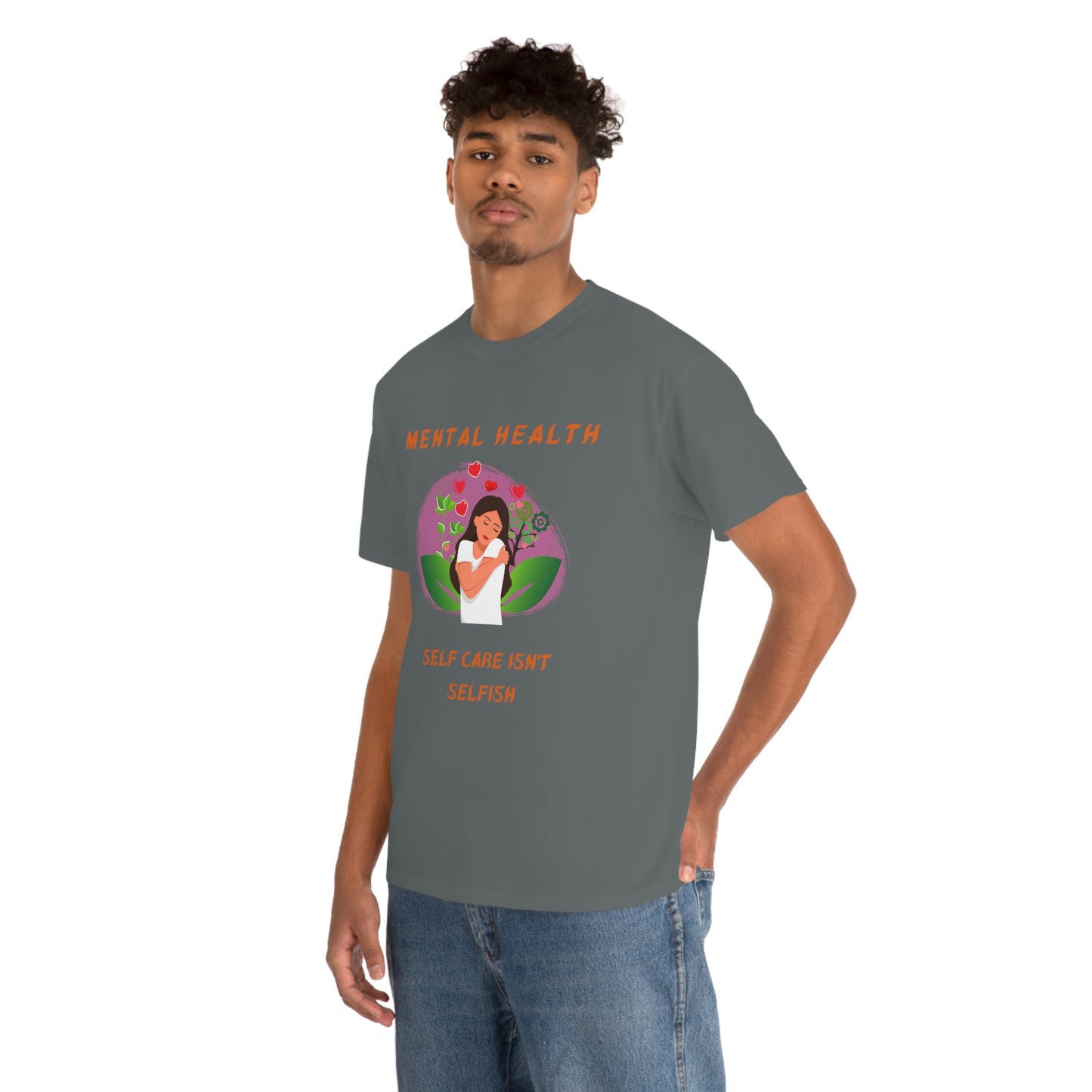 Mental Health Self Care Unisex Heavy Cotton Tee