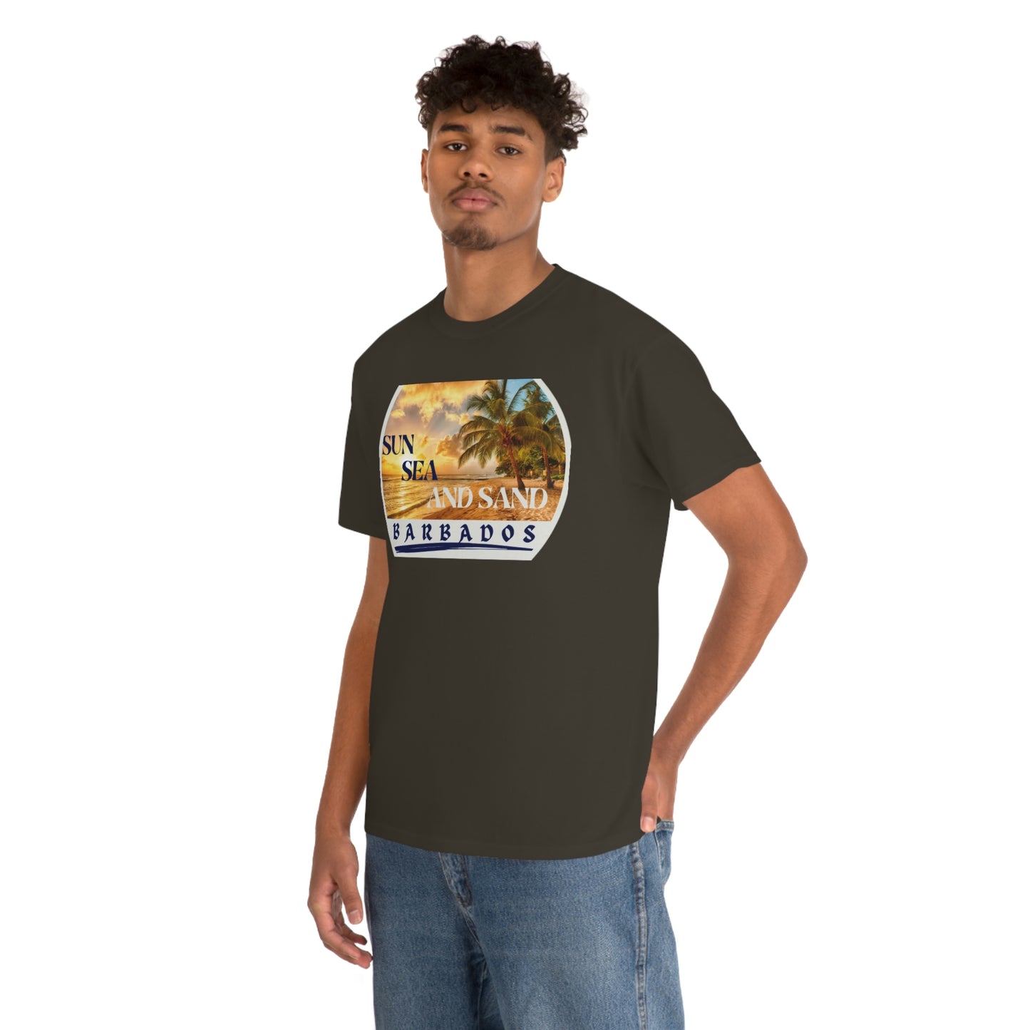 Sun Sea Sand Barbados Unisex Heavy Cotton Tee