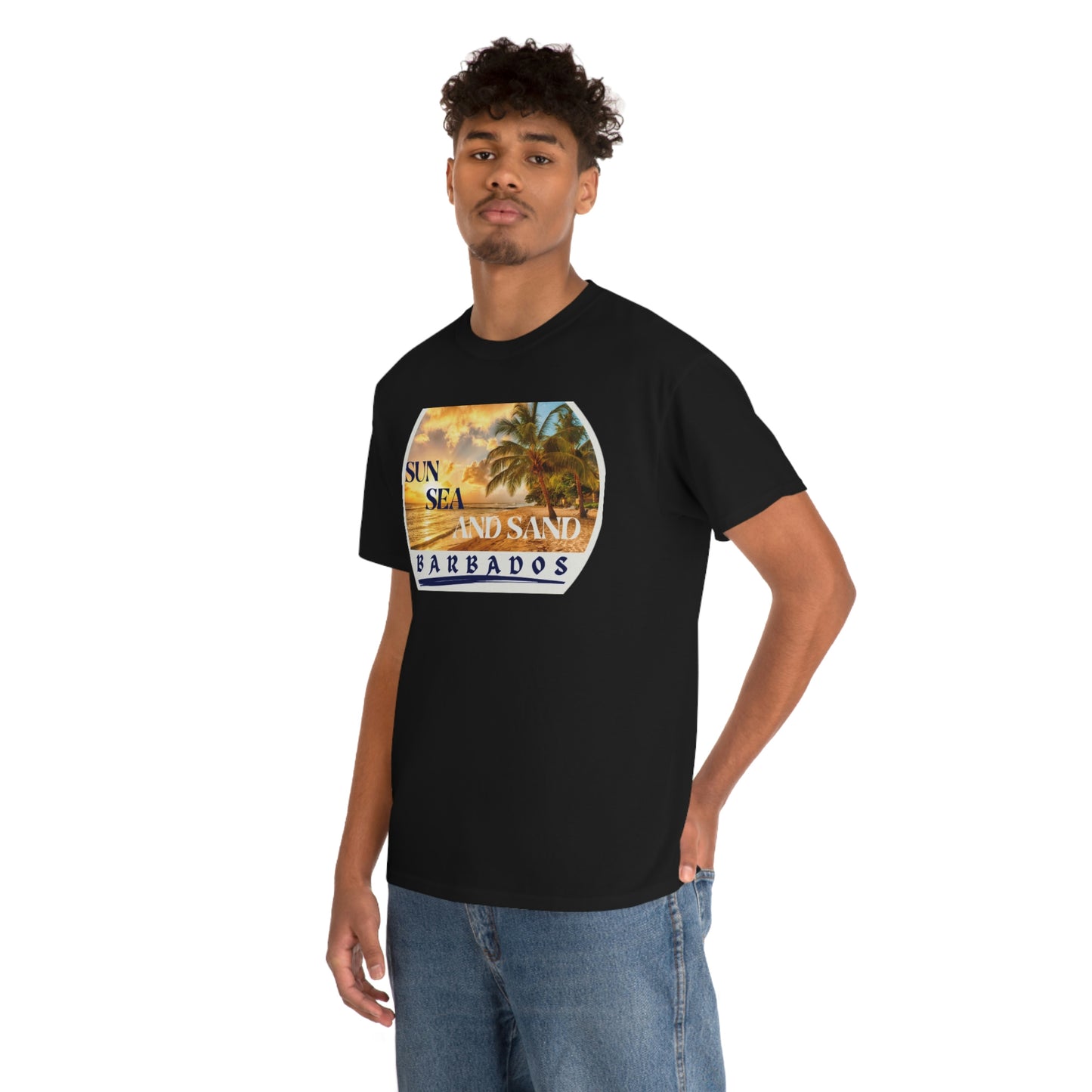 Sun Sea Sand Barbados Unisex Heavy Cotton Tee