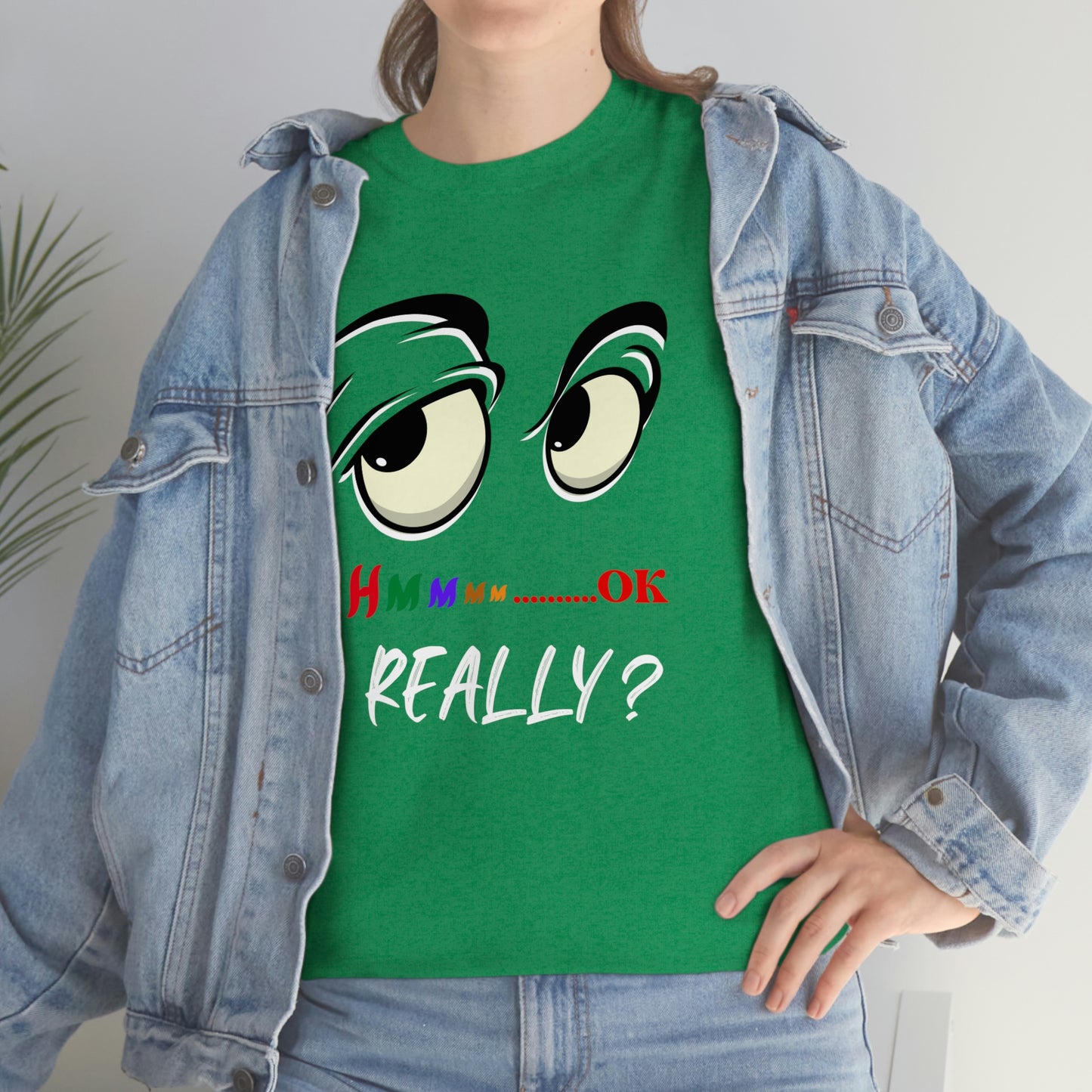 Hmmm Funny Unisex Heavy Cotton Tee