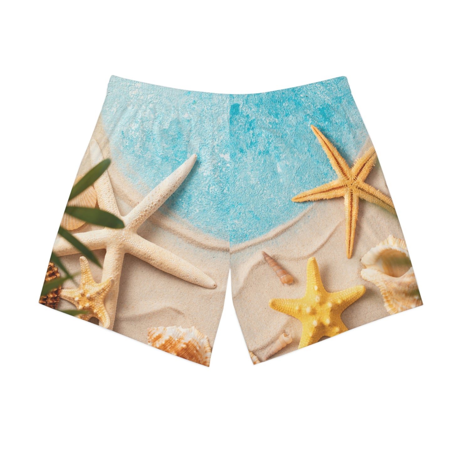 Exotic Print Men's Elastic Beach Shorts (AOP)