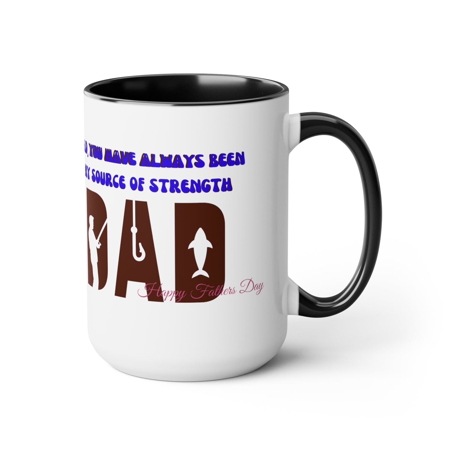 Exotic Print Fathers Day Two-Tone Coffee Mugs, 15oz