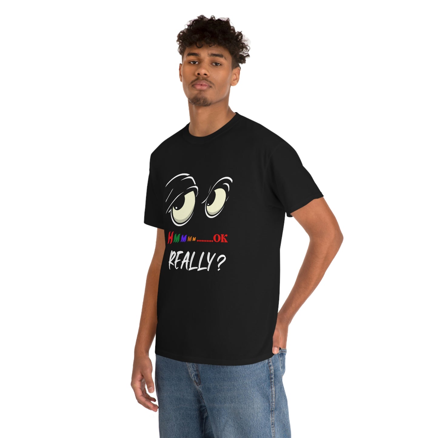 Hmmm Funny Unisex Heavy Cotton Tee