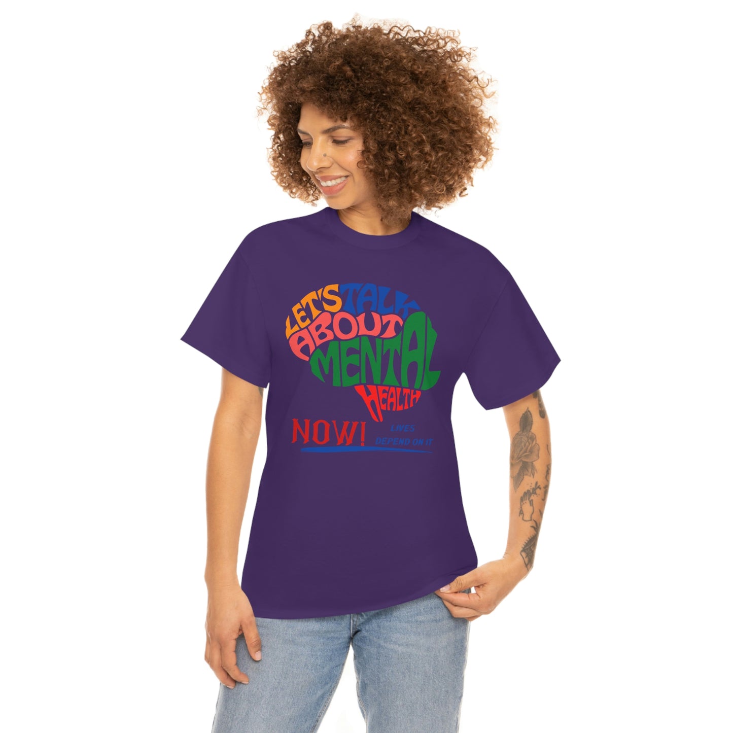 Let's Talk About Mental Health Unisex Heavy Cotton Tee