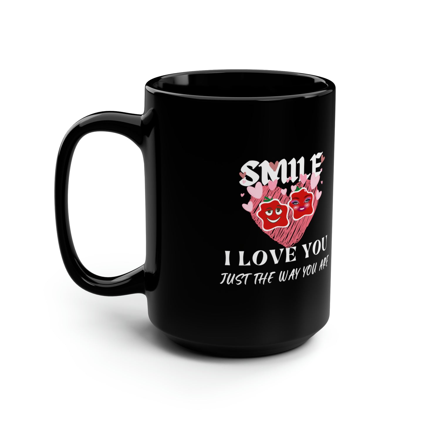 Smile Black Mug, 15oz