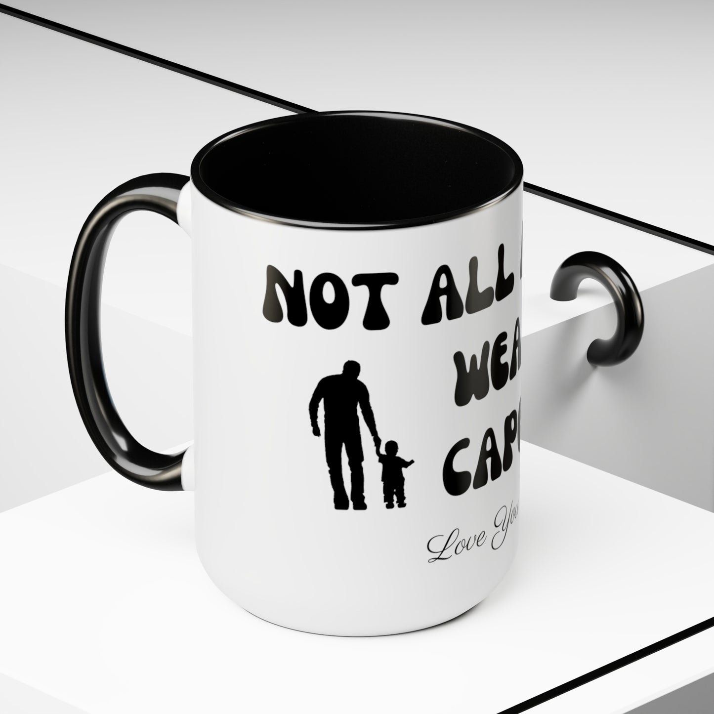 Exotic Print Fathers Day Two-Tone Coffee Mugs, 15oz