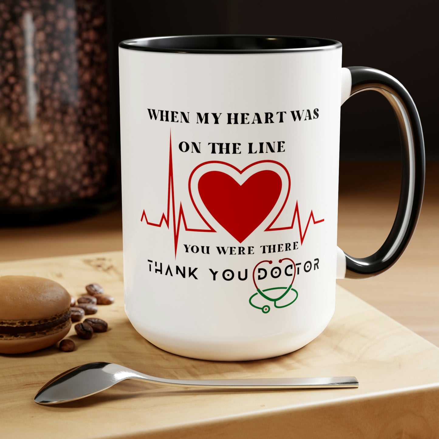 Medical, CVICU, EKG, Two-Tone Coffee Mugs, 15oz