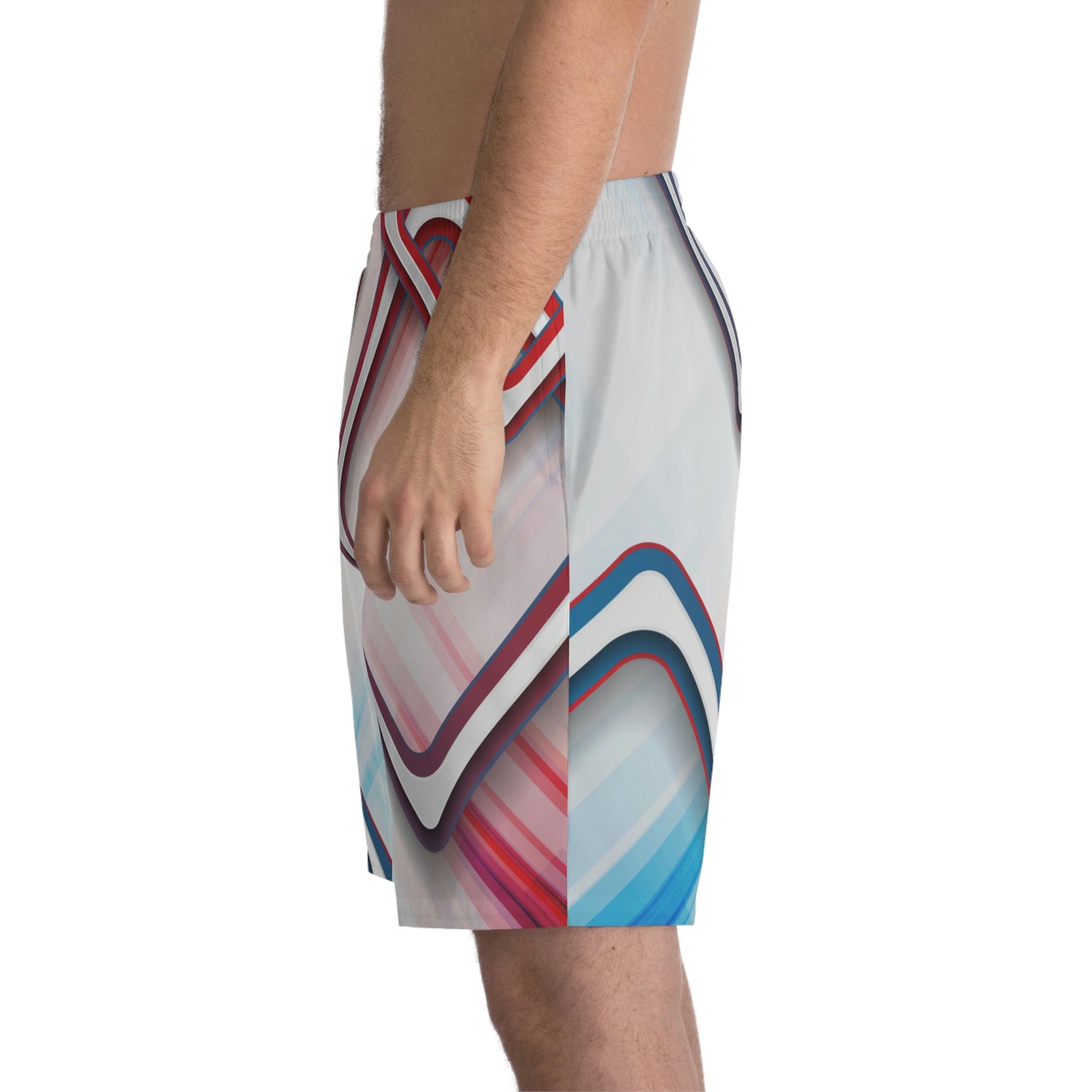 Exotic Print Men's Elastic Beach Shorts (AOP)