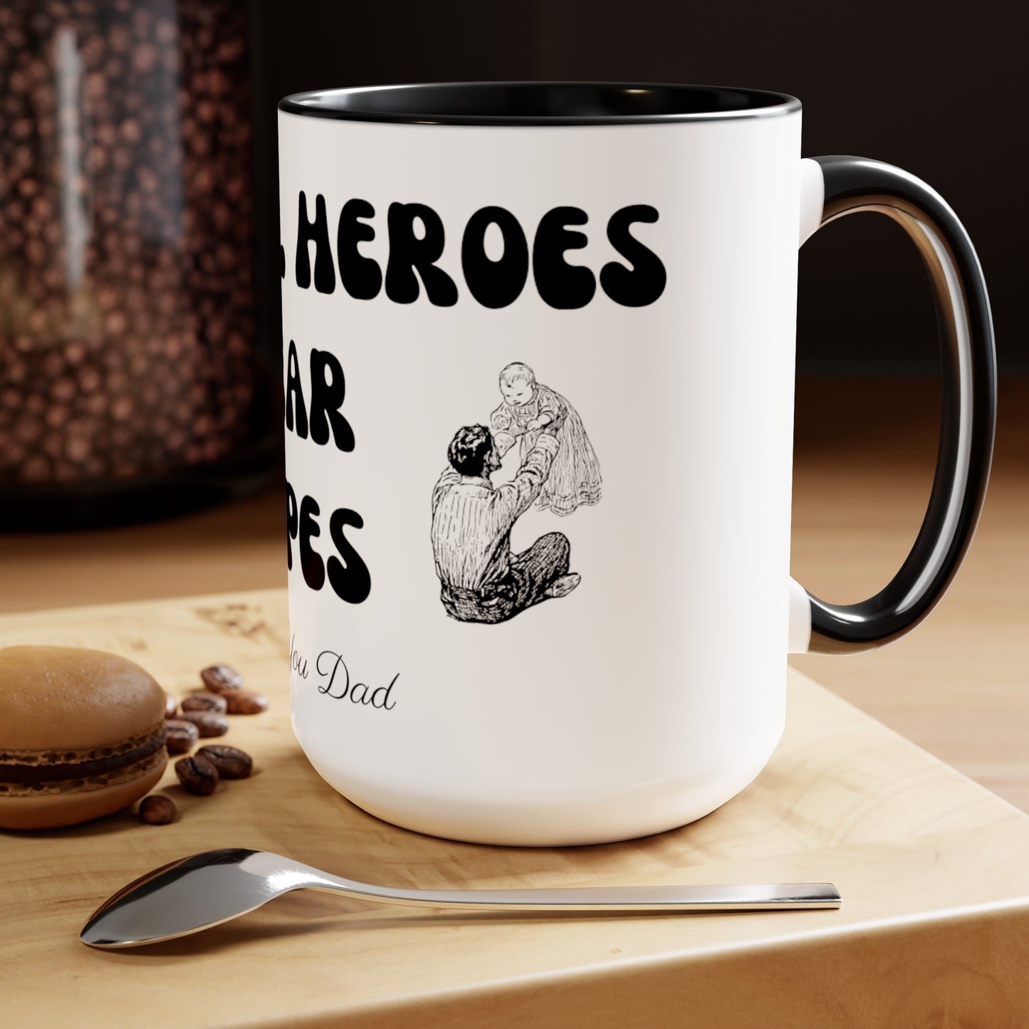 Exotic Print Fathers Day Two-Tone Coffee Mugs, 15oz