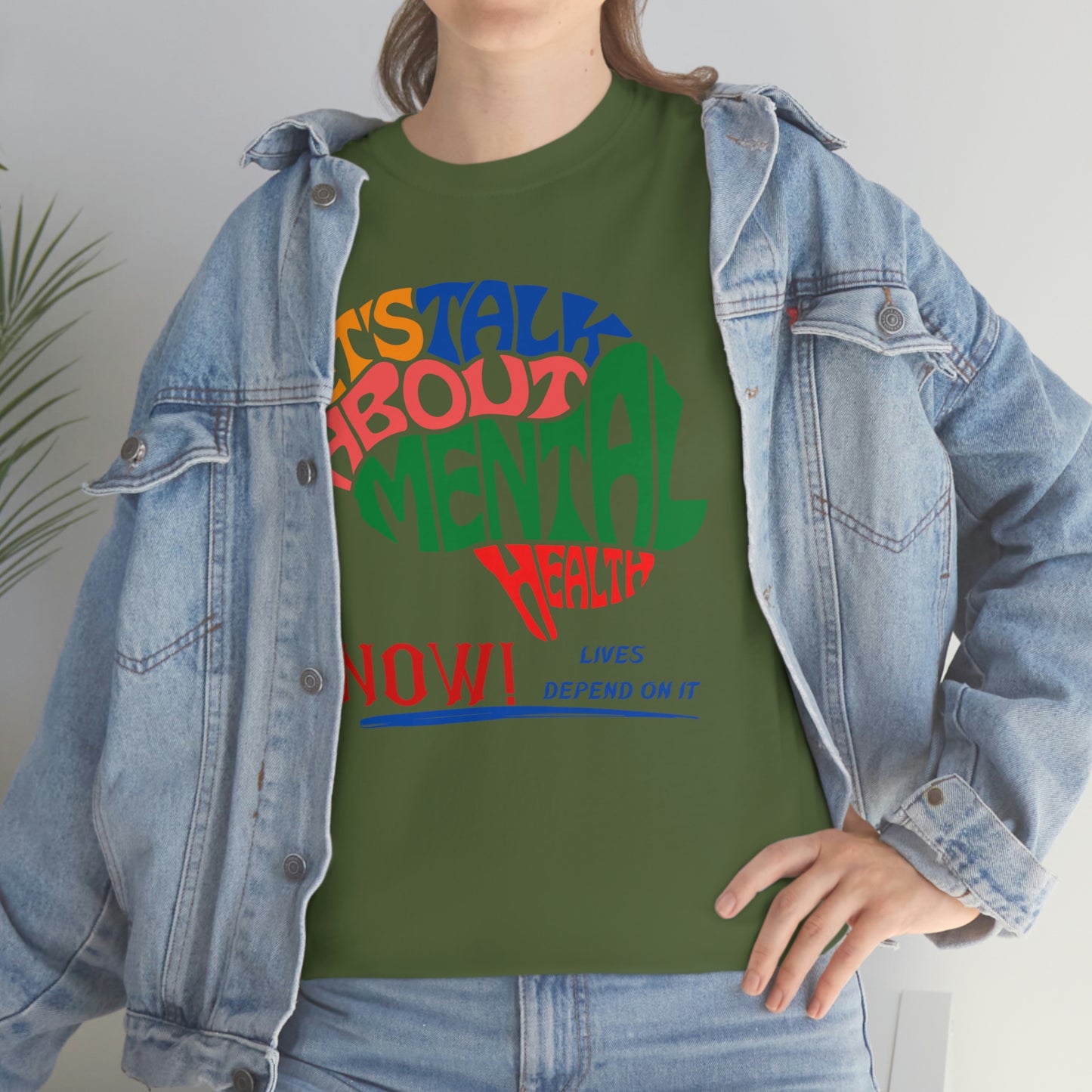 Let's Talk About Mental Health Unisex Heavy Cotton Tee