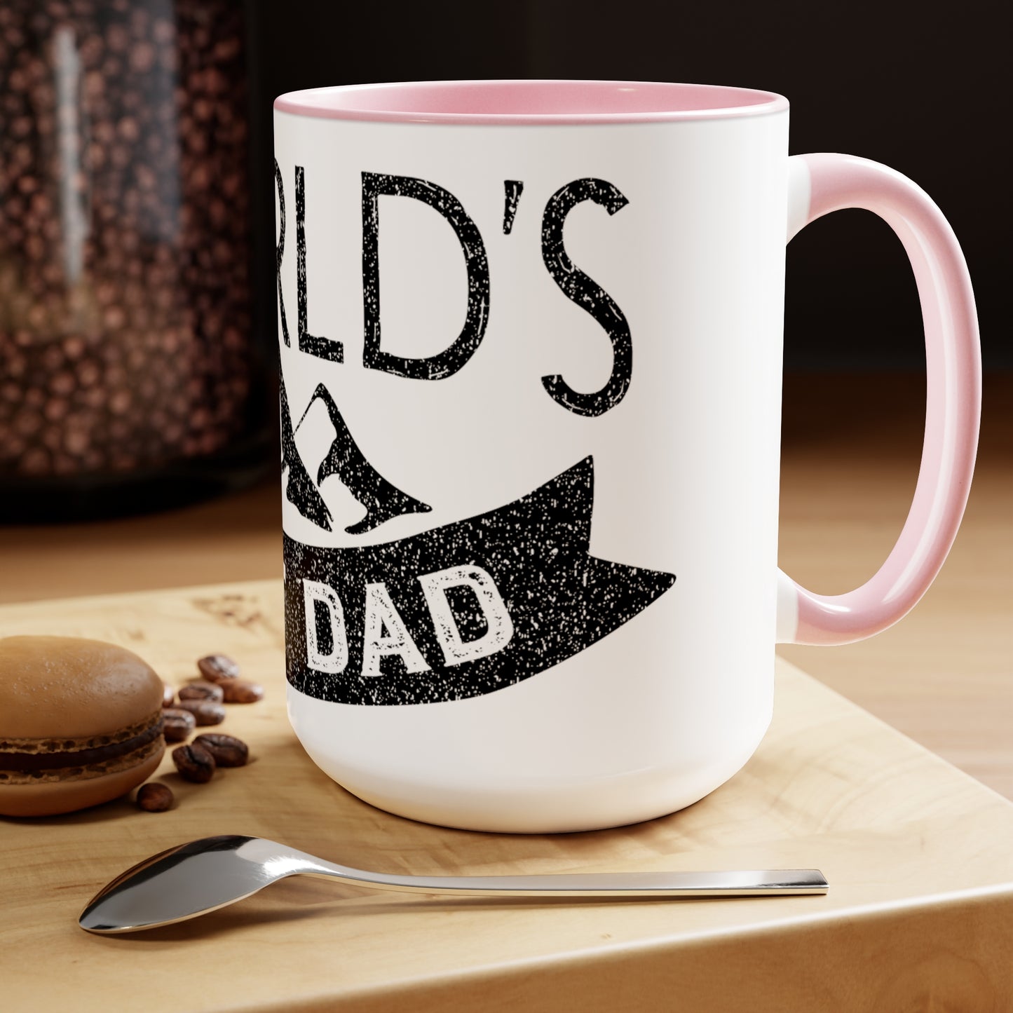 Exotic Print Fathers Day Two-Tone Coffee Mugs, 15oz