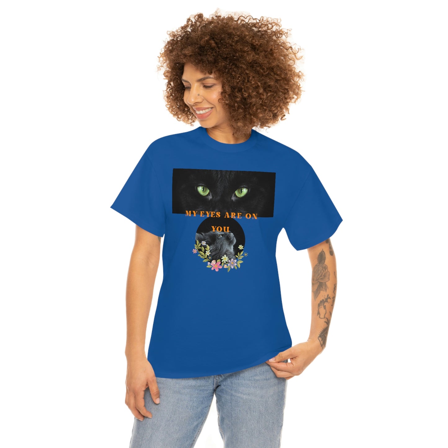 Cat My Eyes Are On You Unisex Heavy Cotton Tee