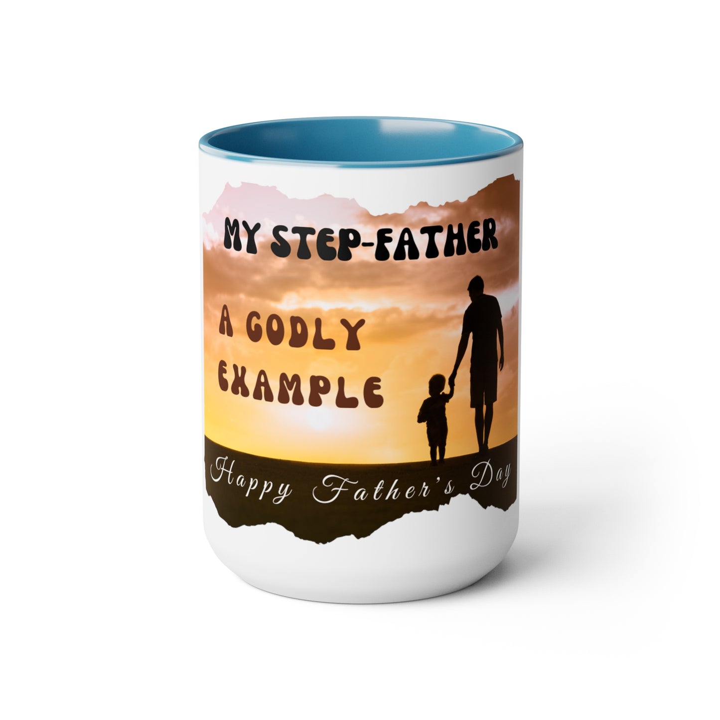 Exotic Print Father's Day Two-Tone Coffee Mugs, 15oz