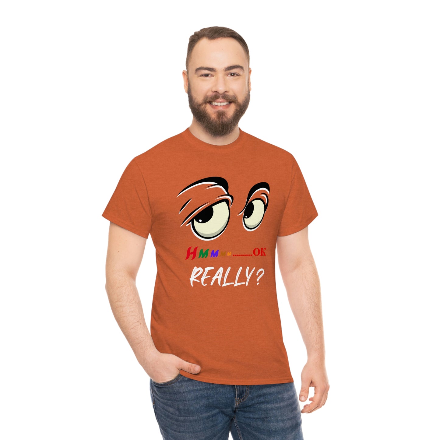 Hmmm Funny Unisex Heavy Cotton Tee