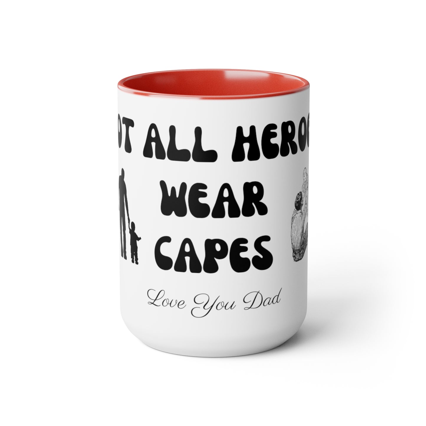 Exotic Print Fathers Day Two-Tone Coffee Mugs, 15oz