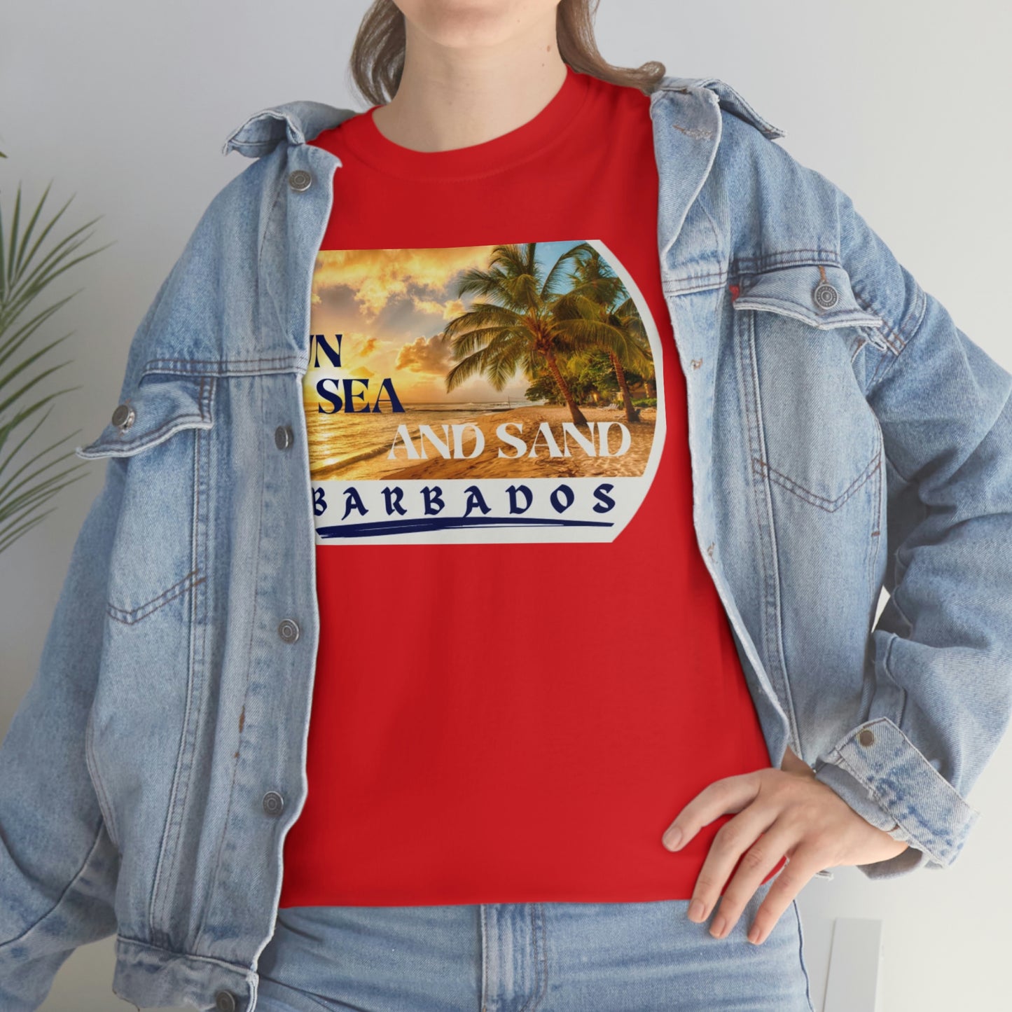 Sun Sea Sand Barbados Unisex Heavy Cotton Tee