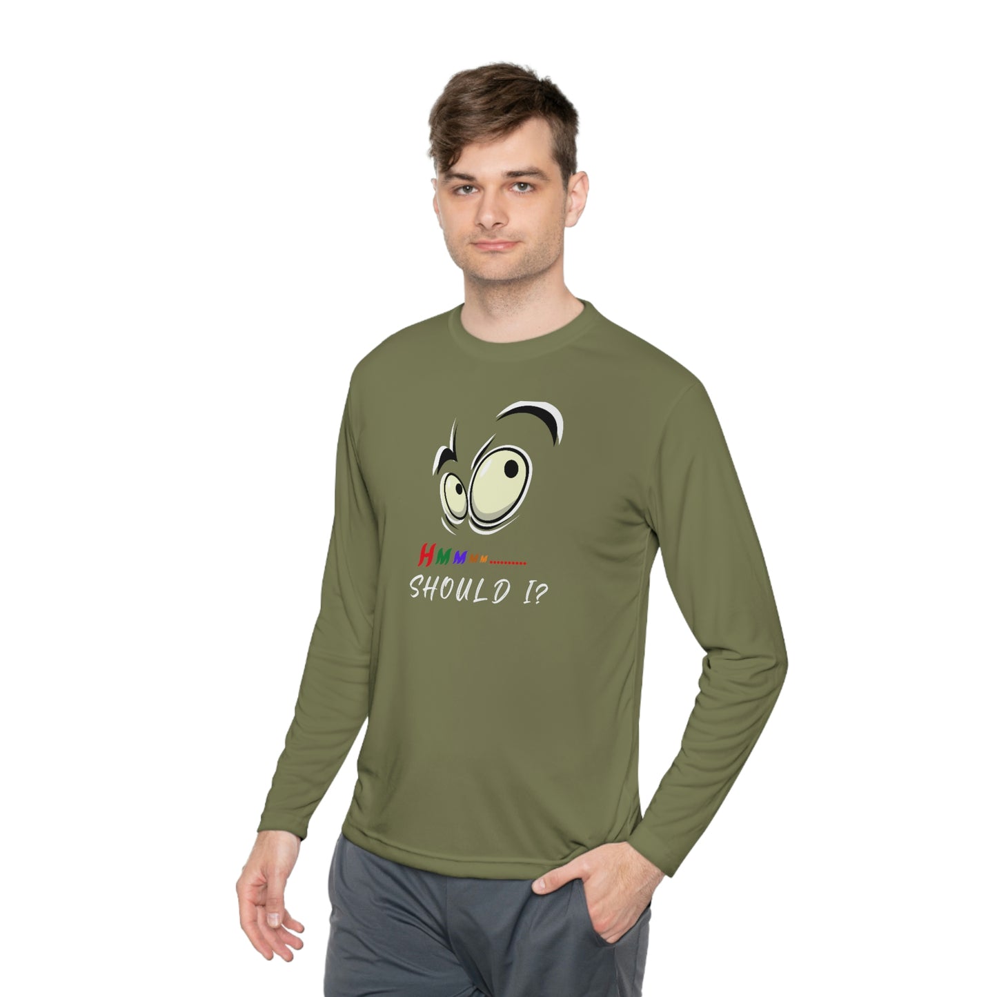 Hmmm, Unisex Lightweight Long Sleeve Tee