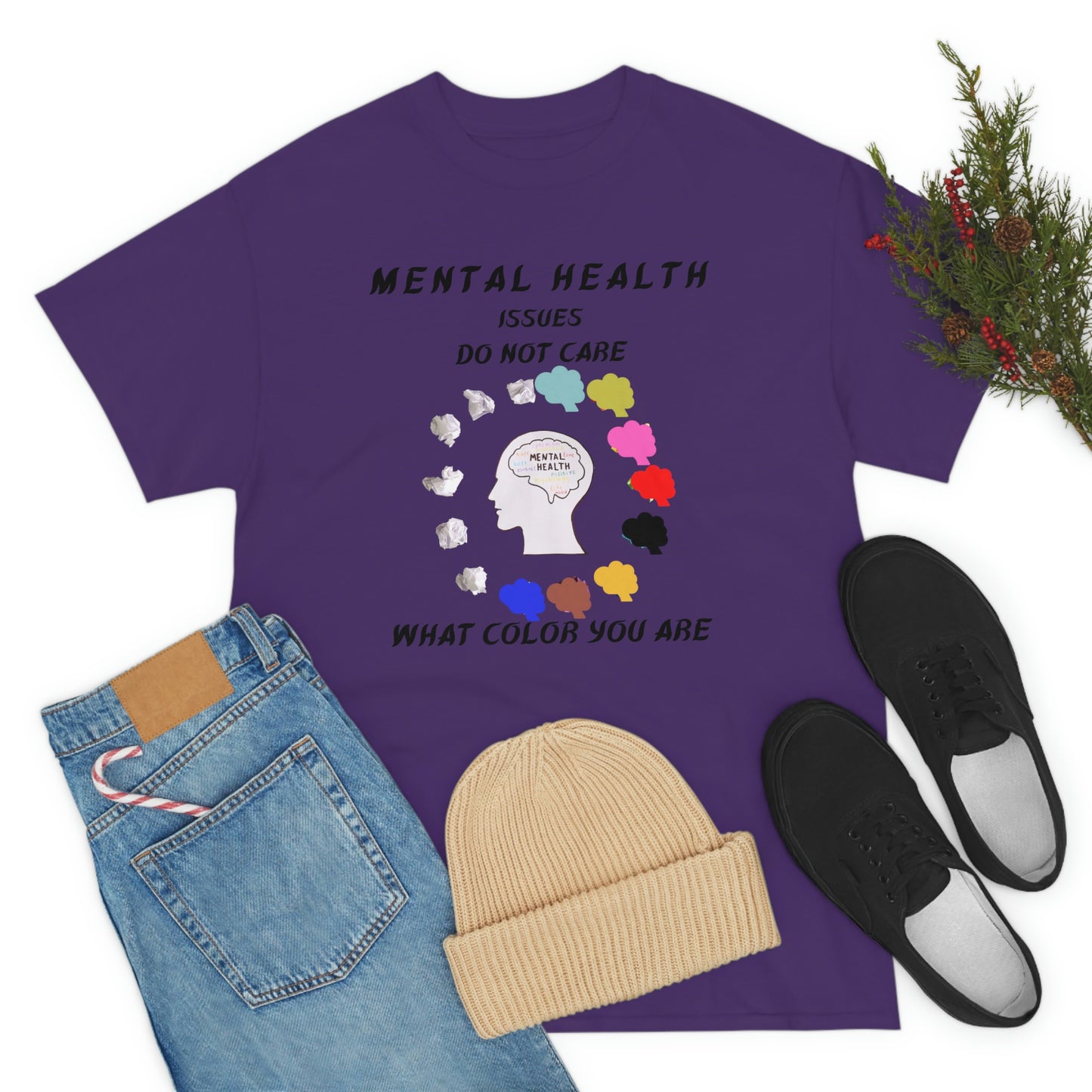 Mental Health Color Unisex Heavy Cotton Tee