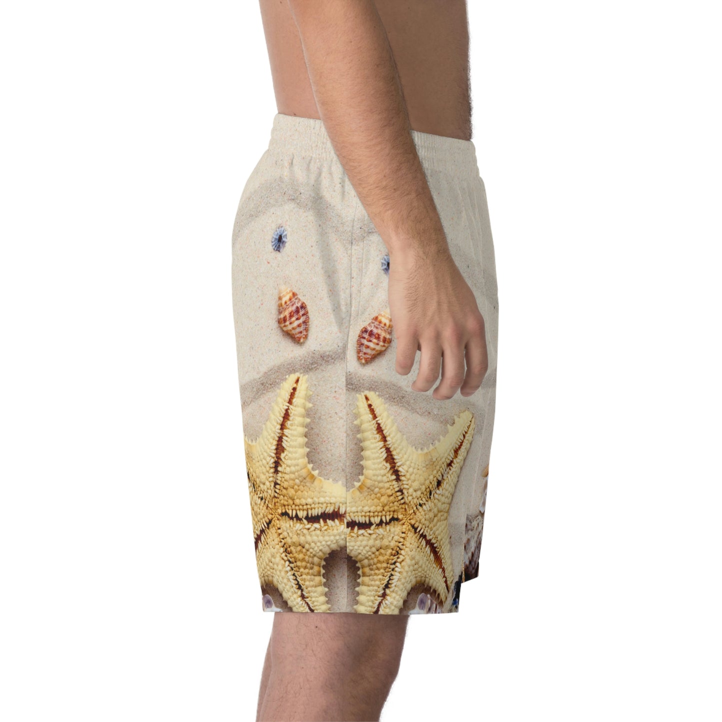 Exotic Print Men's Elastic Beach Shorts (AOP)