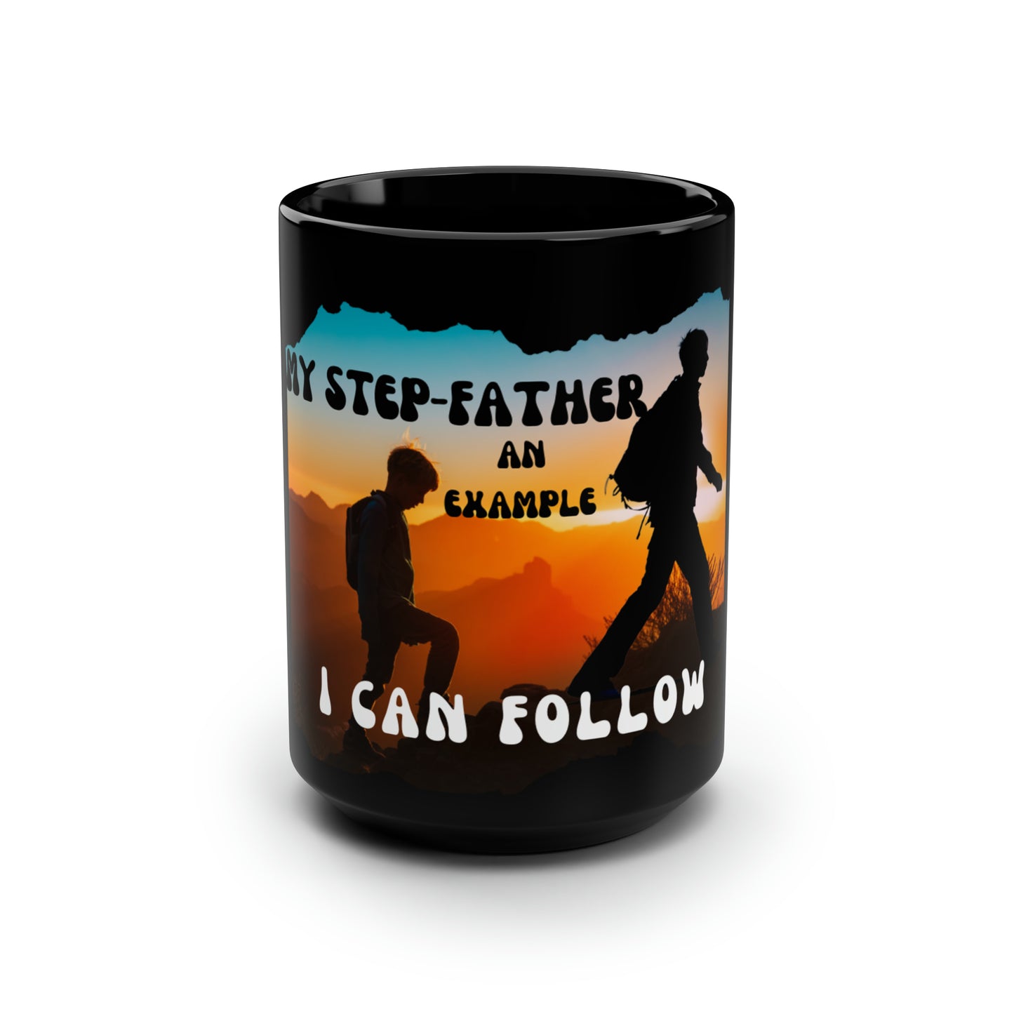 Exotic Print Father' Day Black Mug, 15oz