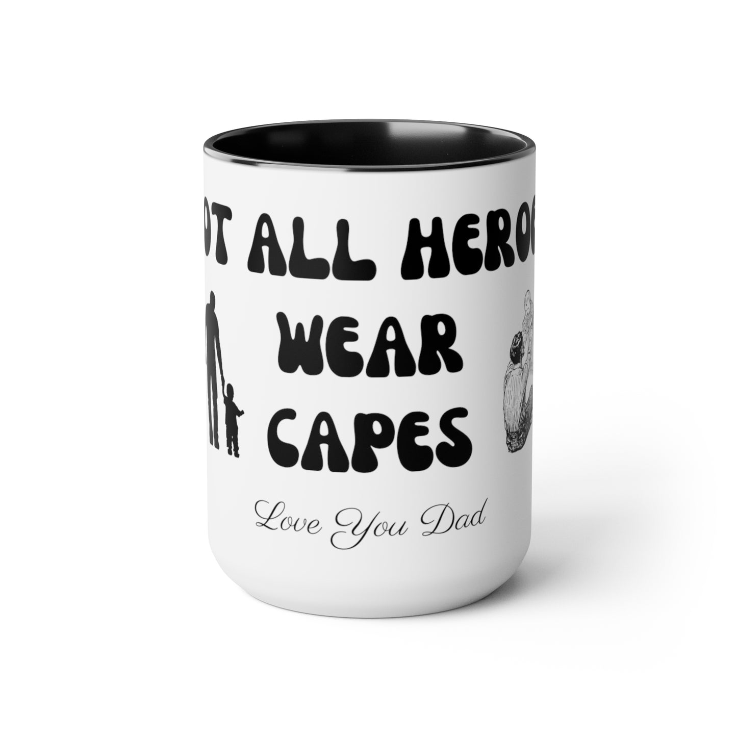 Exotic Print Fathers Day Two-Tone Coffee Mugs, 15oz