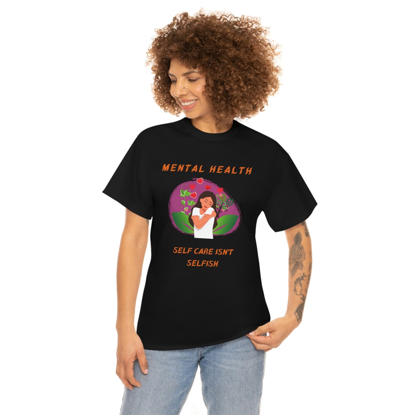 Mental Health Self Care Unisex Heavy Cotton Tee