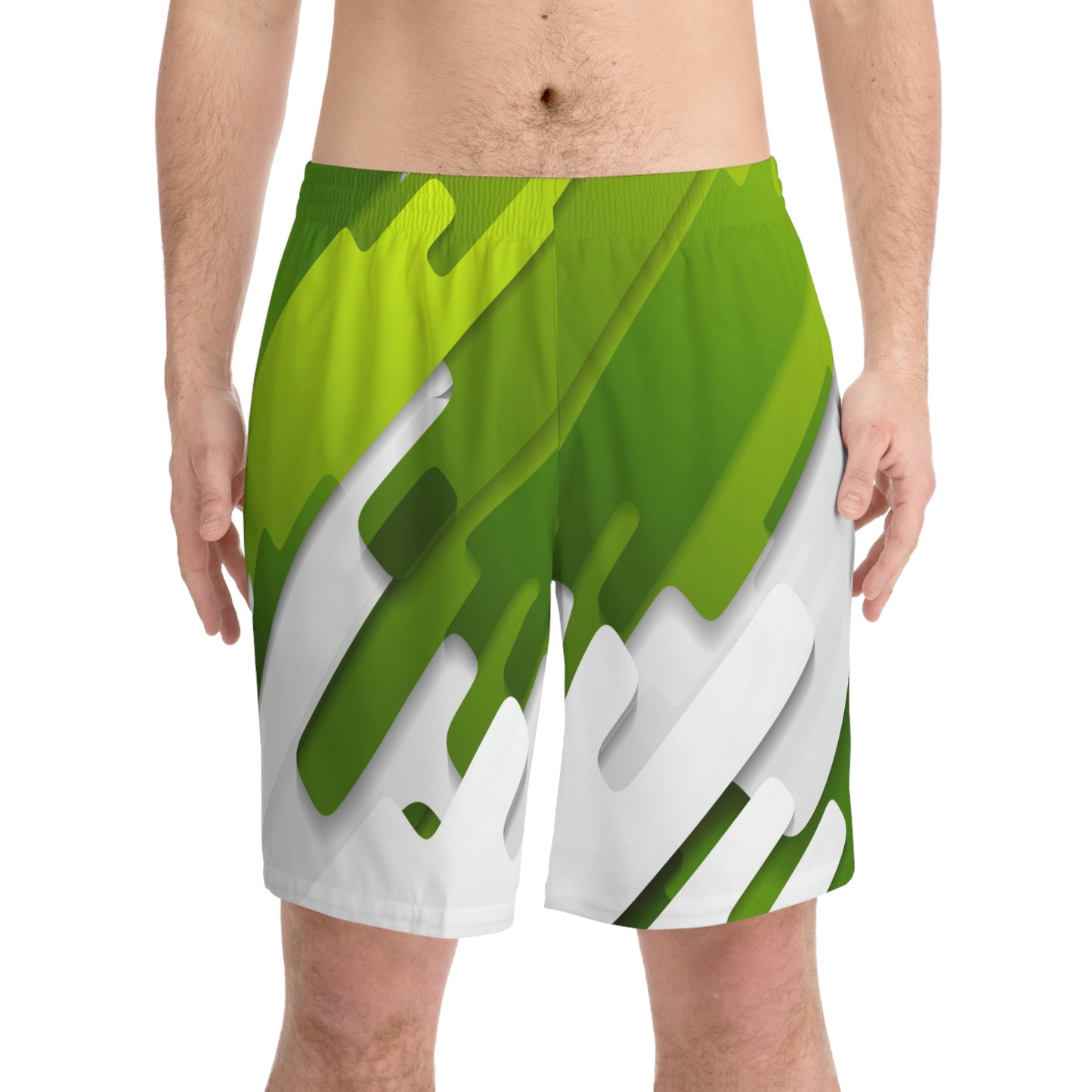 Exotic Print Men's Elastic Beach Shorts (AOP)