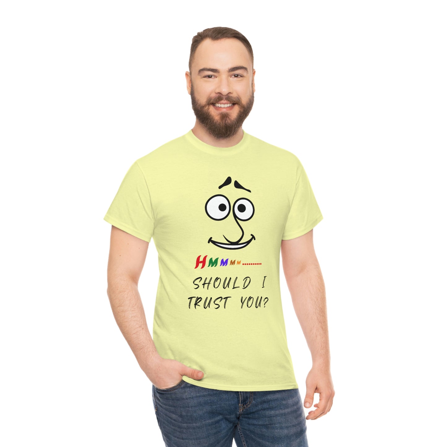 Hmmm, Funny, Unisex Heavy Cotton Tee