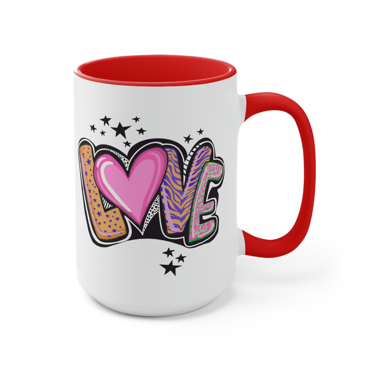 Love Two-Tone Coffee Mugs, 15oz