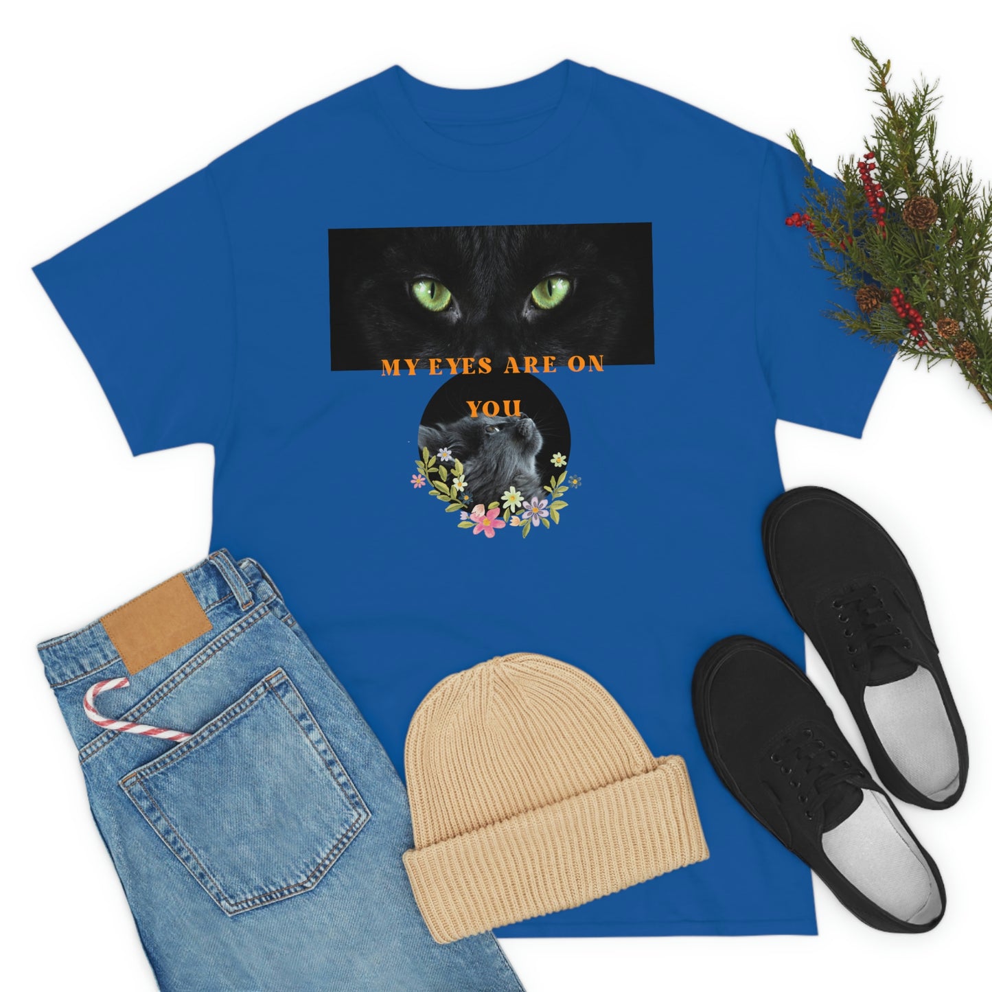 Cat My Eyes Are On You Unisex Heavy Cotton Tee