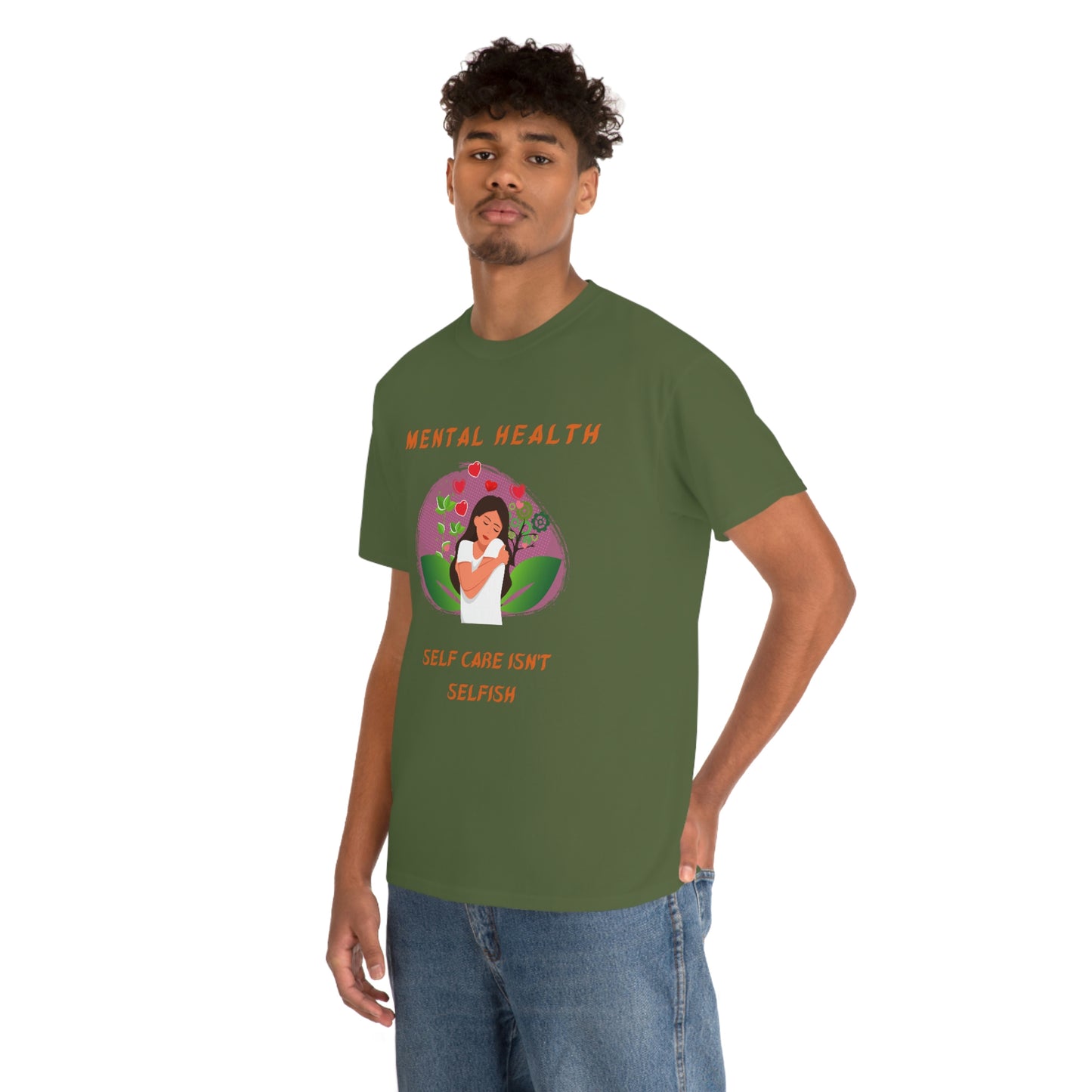 Mental Health Self Care Unisex Heavy Cotton Tee