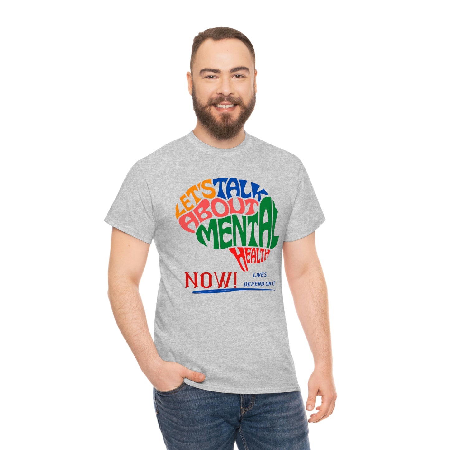 Let's Talk About Mental Health Unisex Heavy Cotton Tee