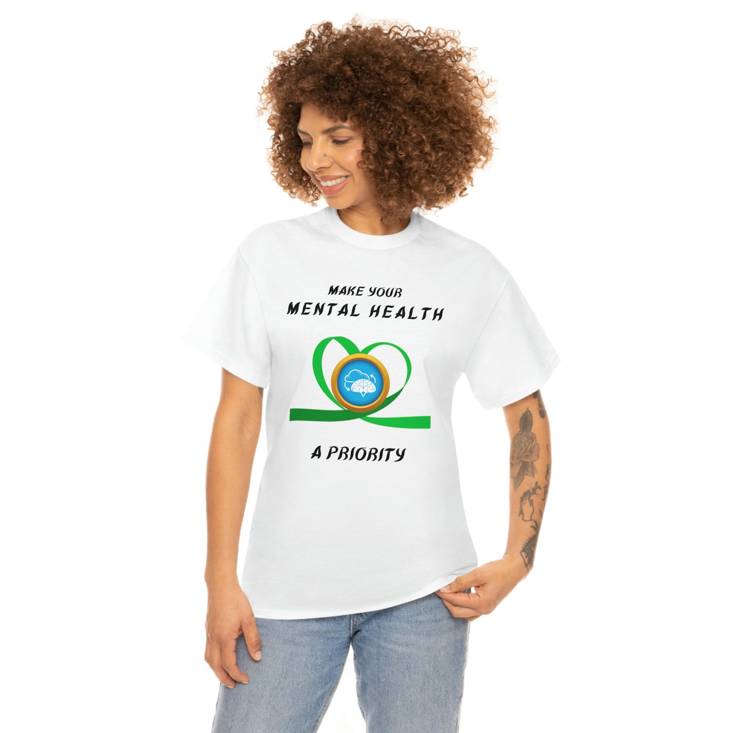 Mental Health A Priority Unisex Heavy Cotton Tee