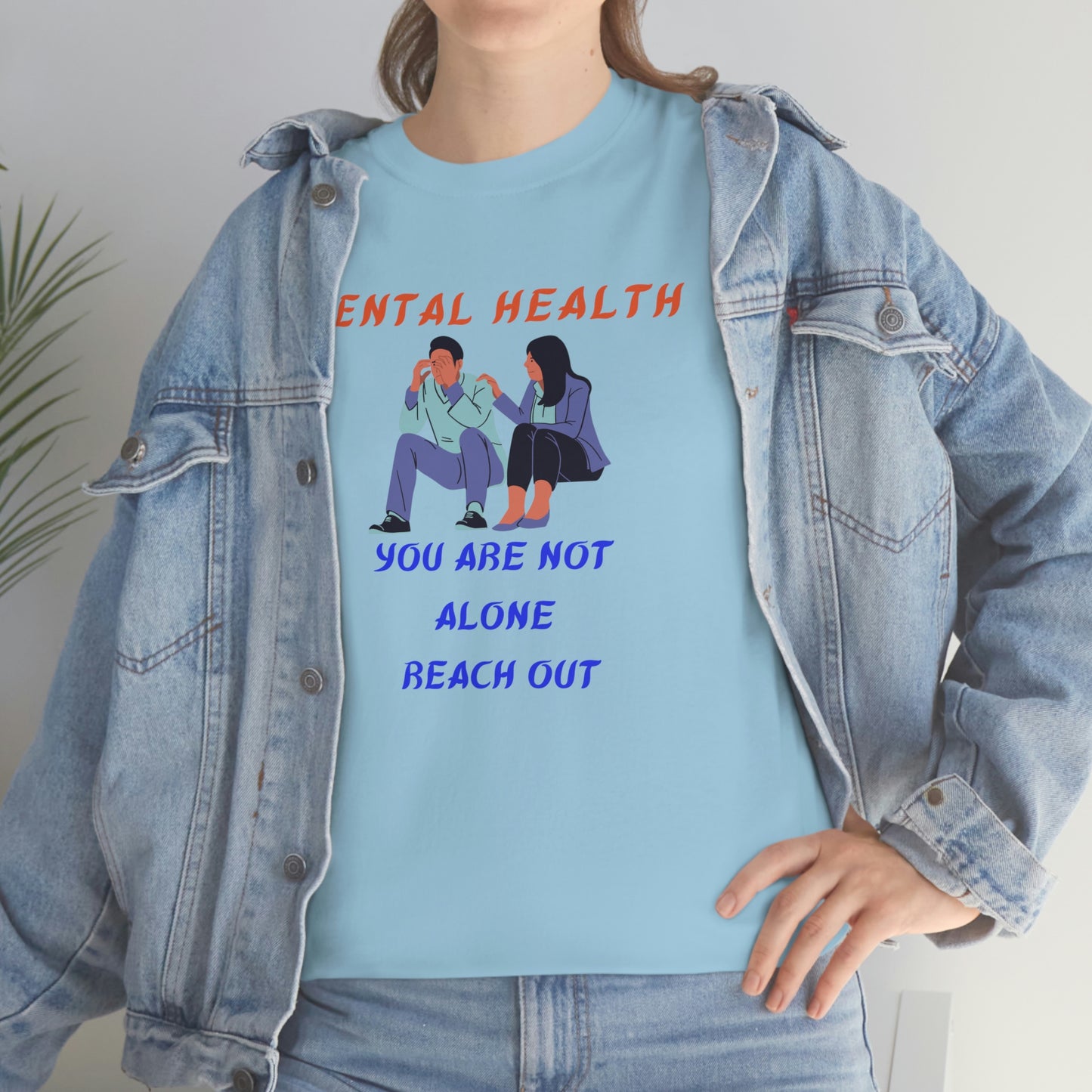 Mental Health You Are Not Alone Unisex Heavy Cotton Tee