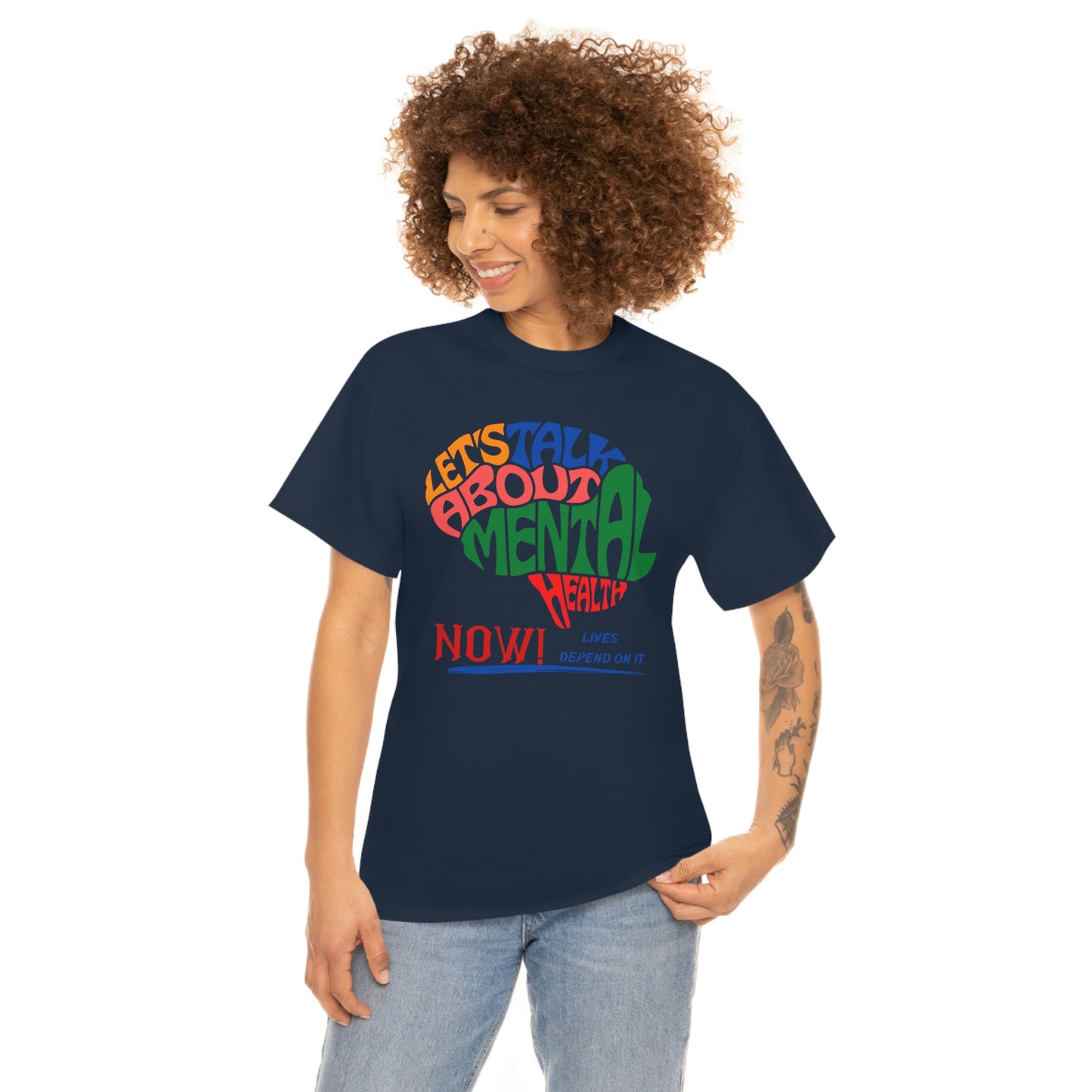 Let's Talk About Mental Health Unisex Heavy Cotton Tee