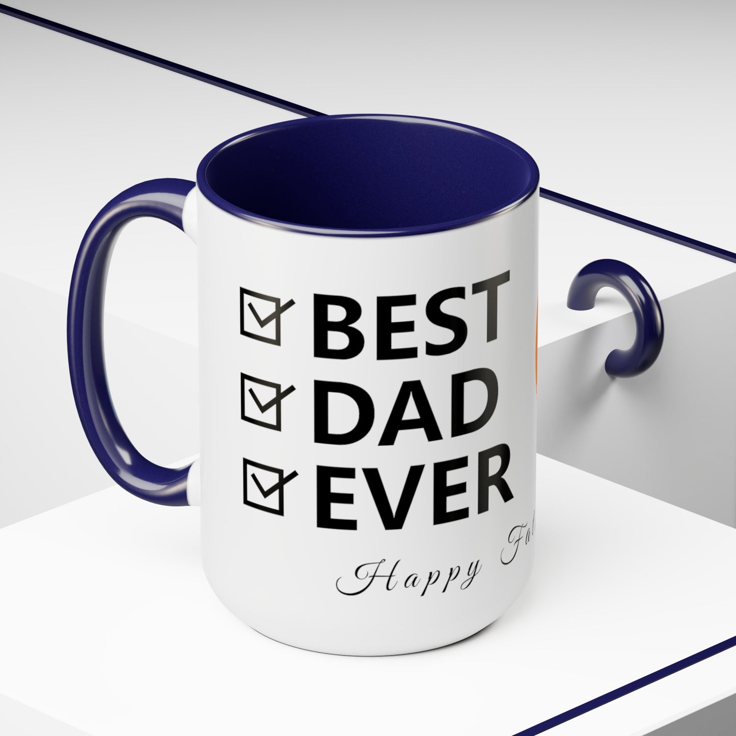 Exotic Print Father's Day Two-Tone Coffee Mugs, 15oz