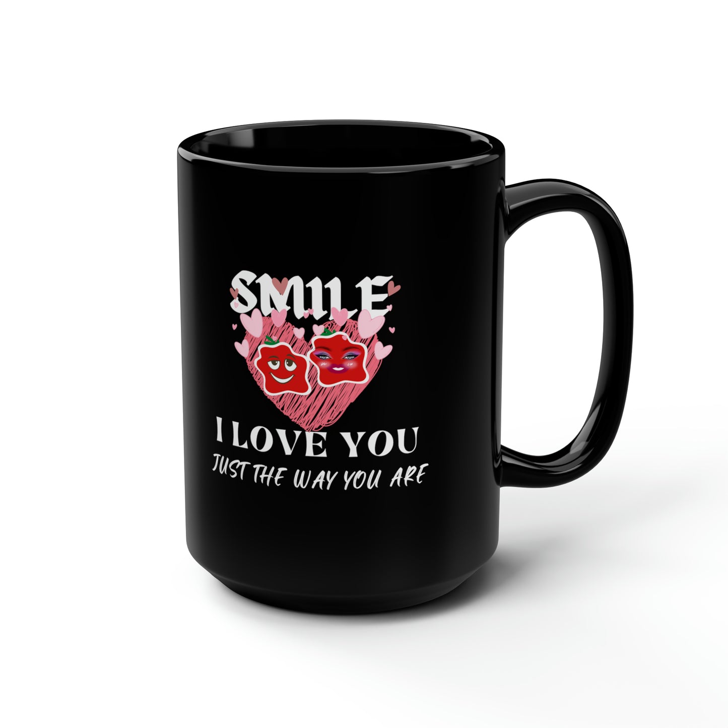 Smile Black Mug, 15oz