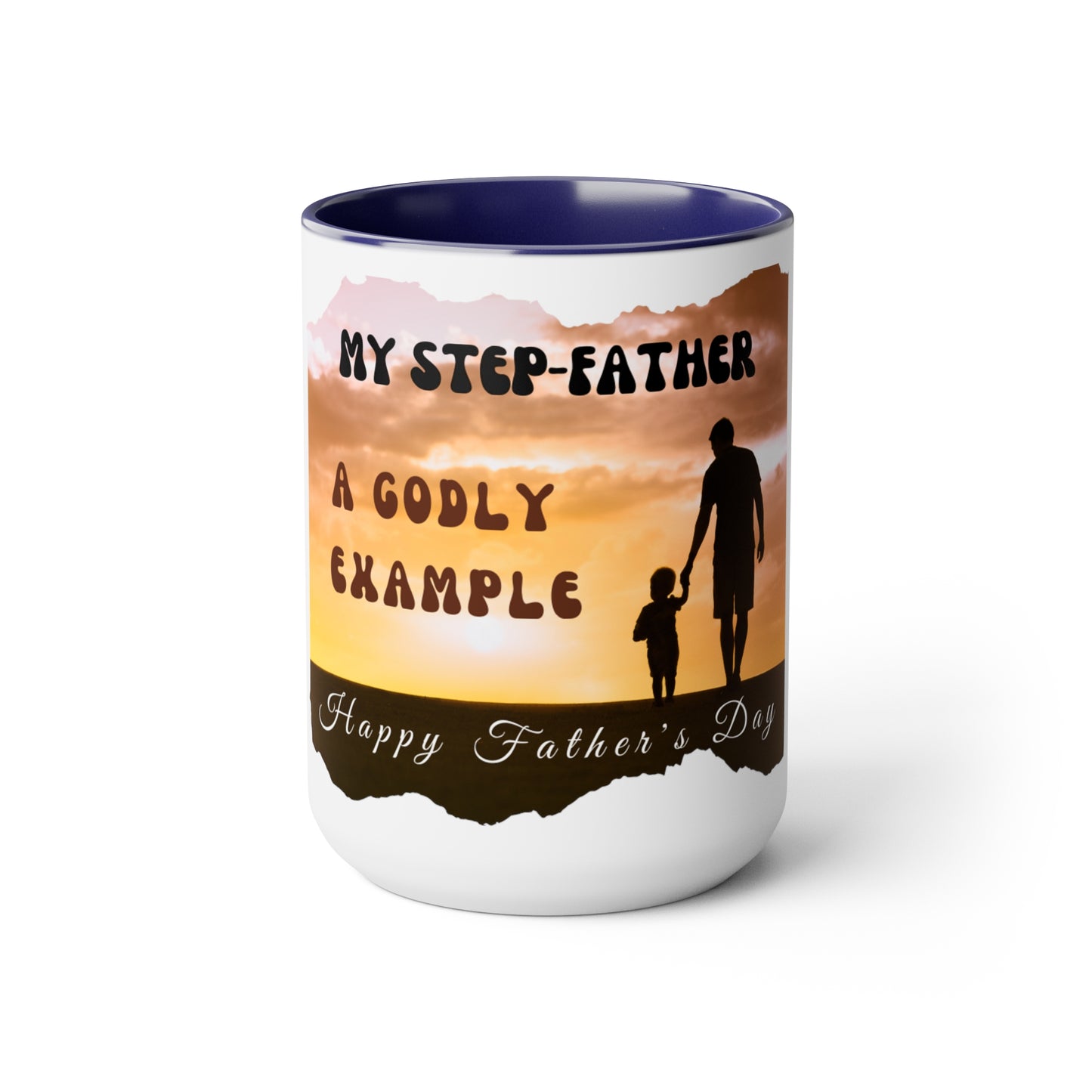 Exotic Print Father's Day Two-Tone Coffee Mugs, 15oz