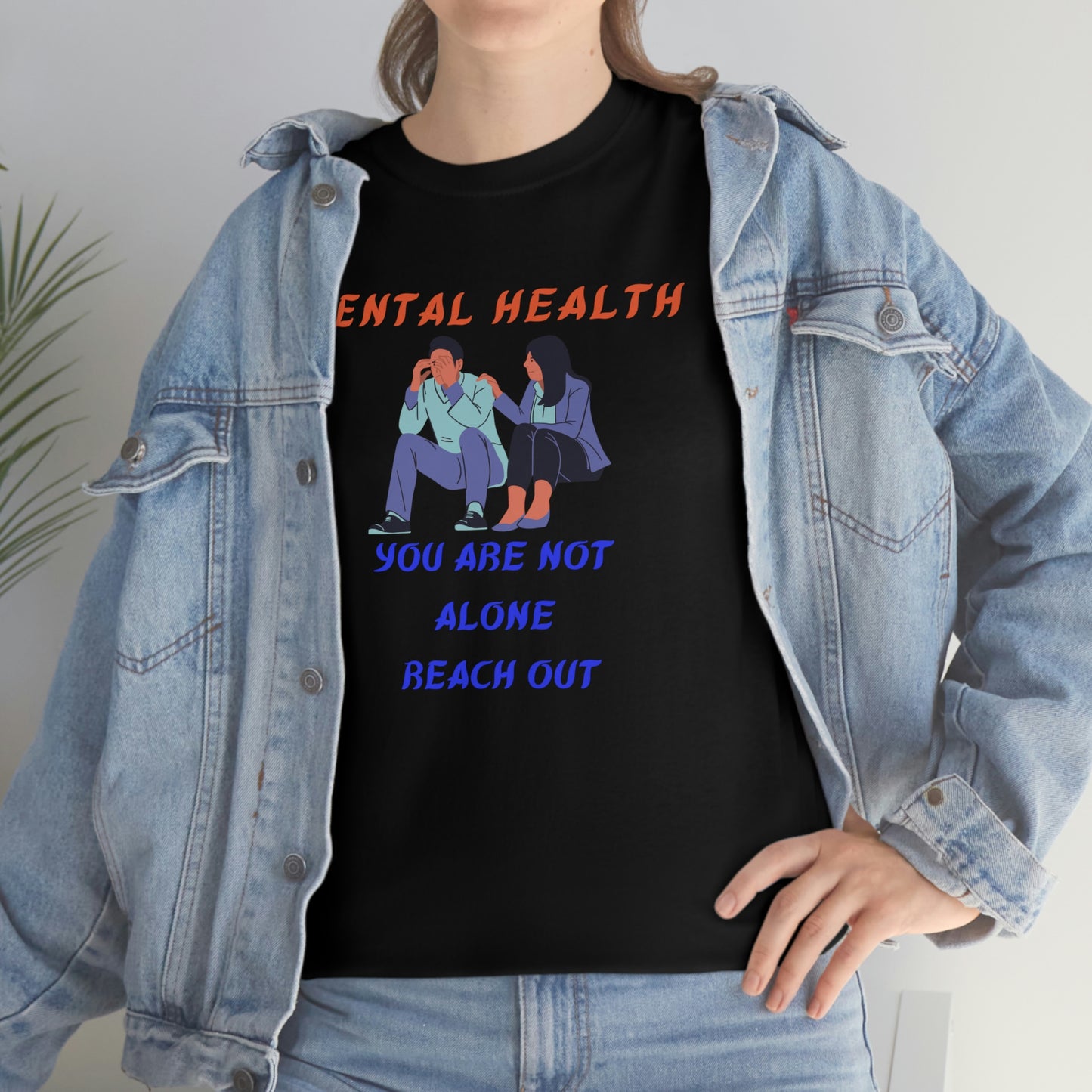 Mental Health You Are Not Alone Unisex Heavy Cotton Tee