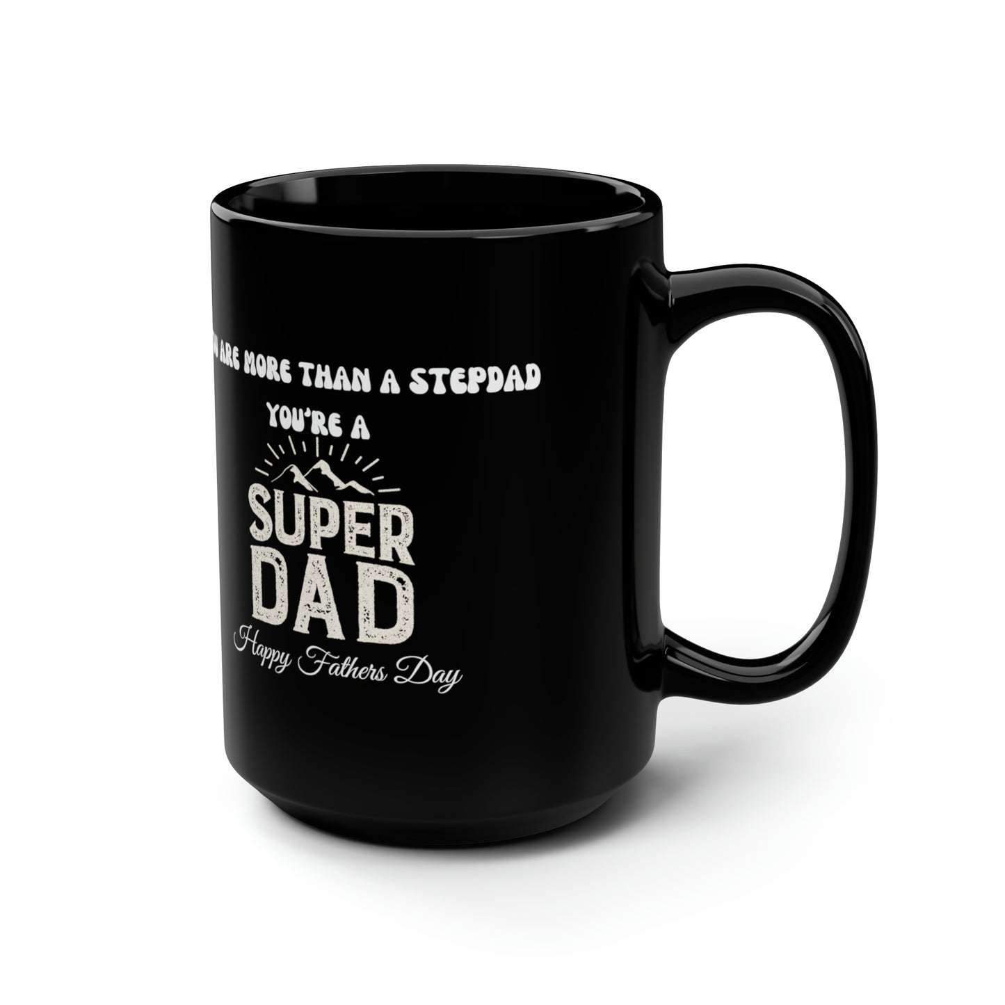 Exotic Print Fathers Day Black Mug, 15oz