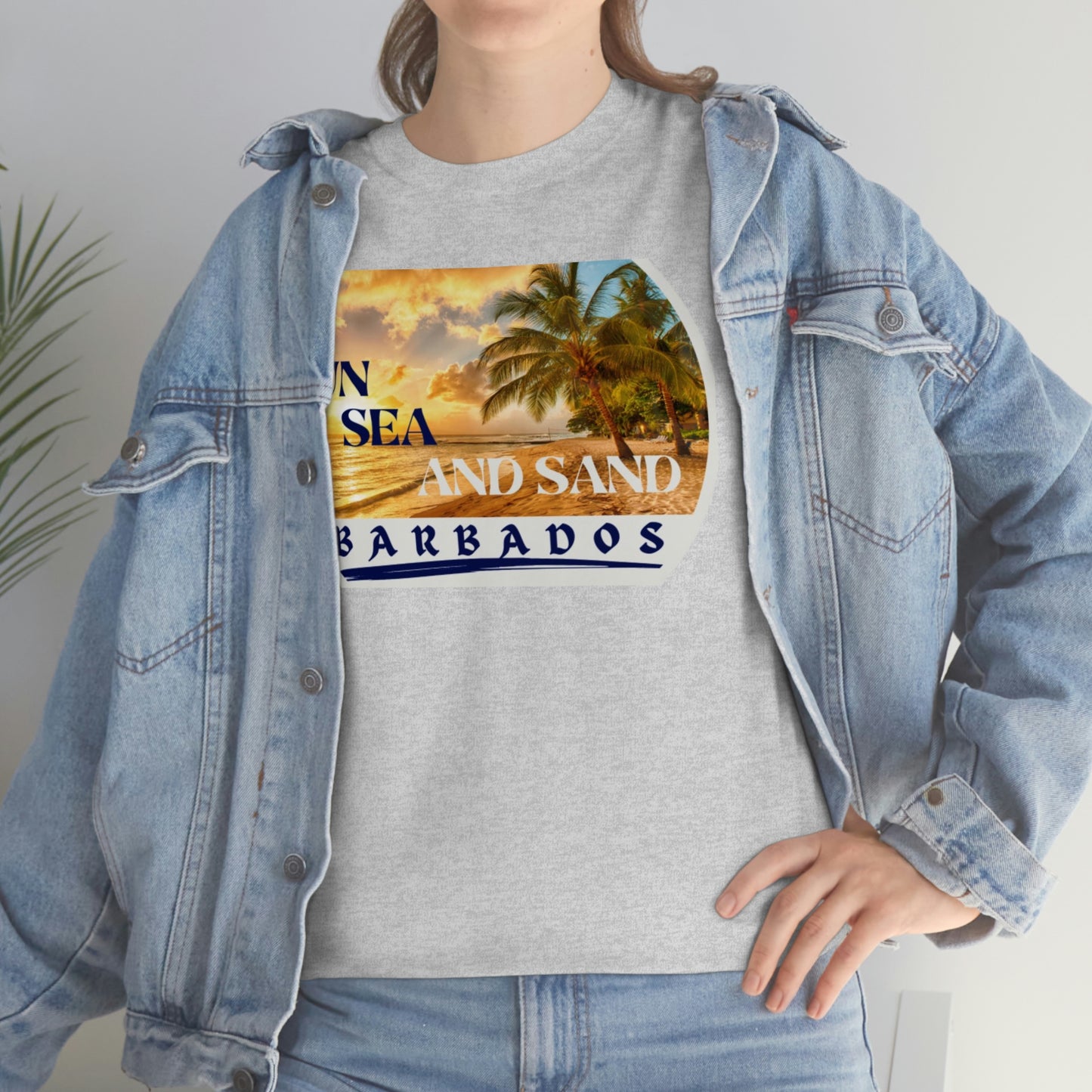 Sun Sea Sand Barbados Unisex Heavy Cotton Tee