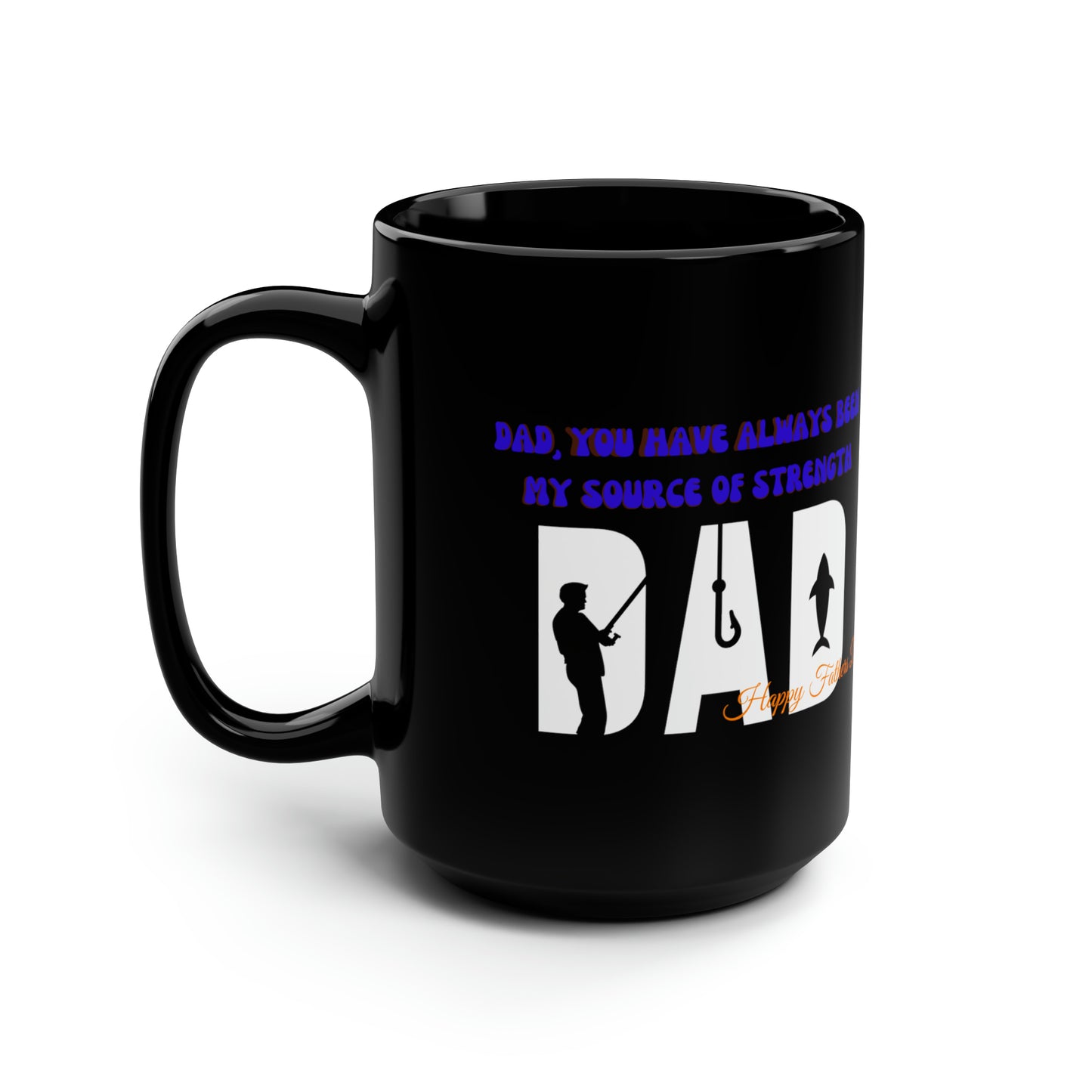 Exotic Print Fathers Day Black Mug, 15oz