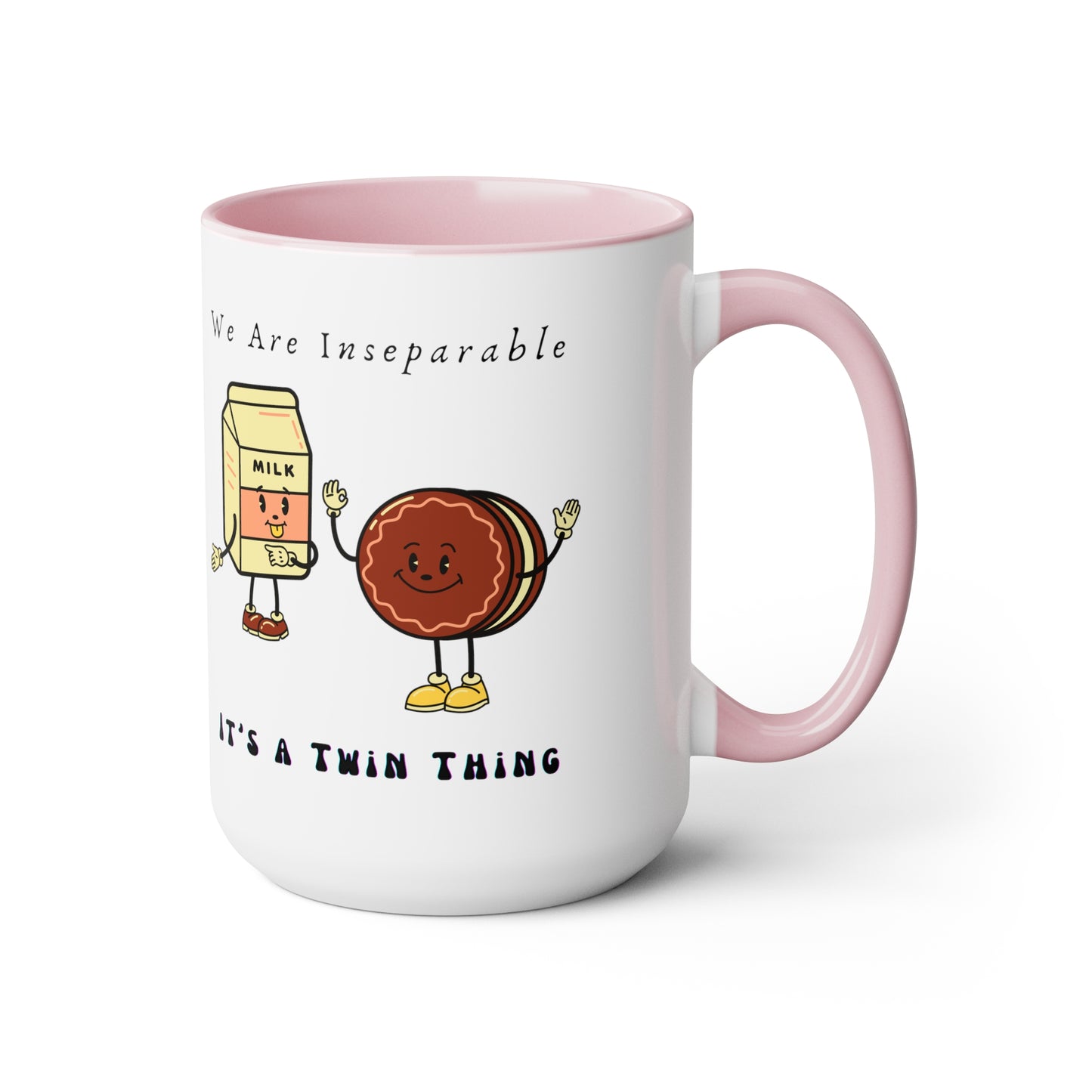 Twin Two-Tone Coffee Mugs, 15oz