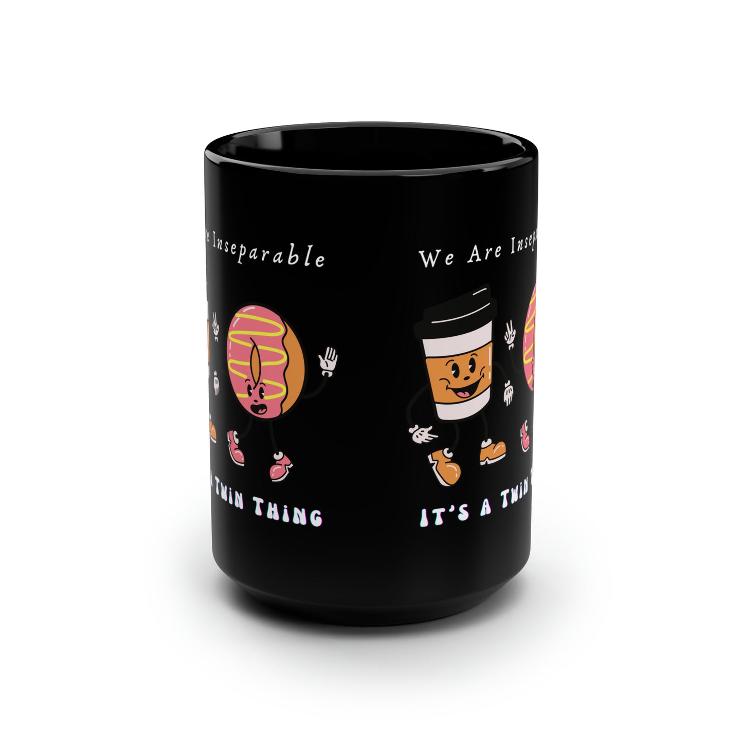 Twin Black Mug, 15oz