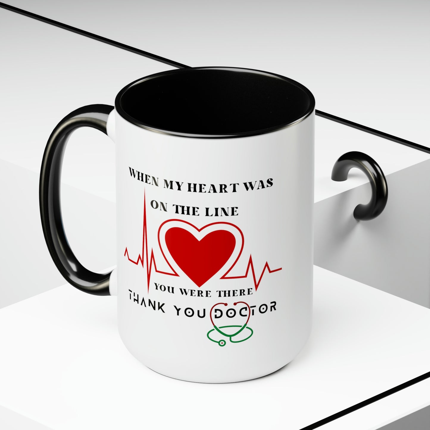 Medical, CVICU, EKG, Two-Tone Coffee Mugs, 15oz