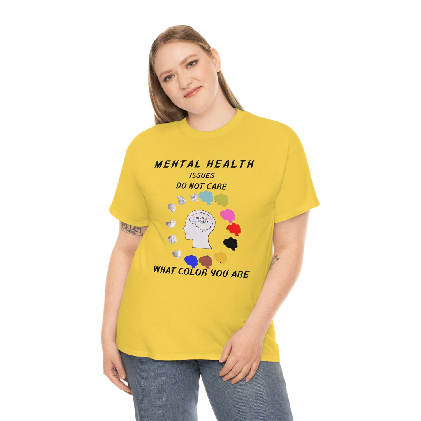 Mental Health Color Unisex Heavy Cotton Tee